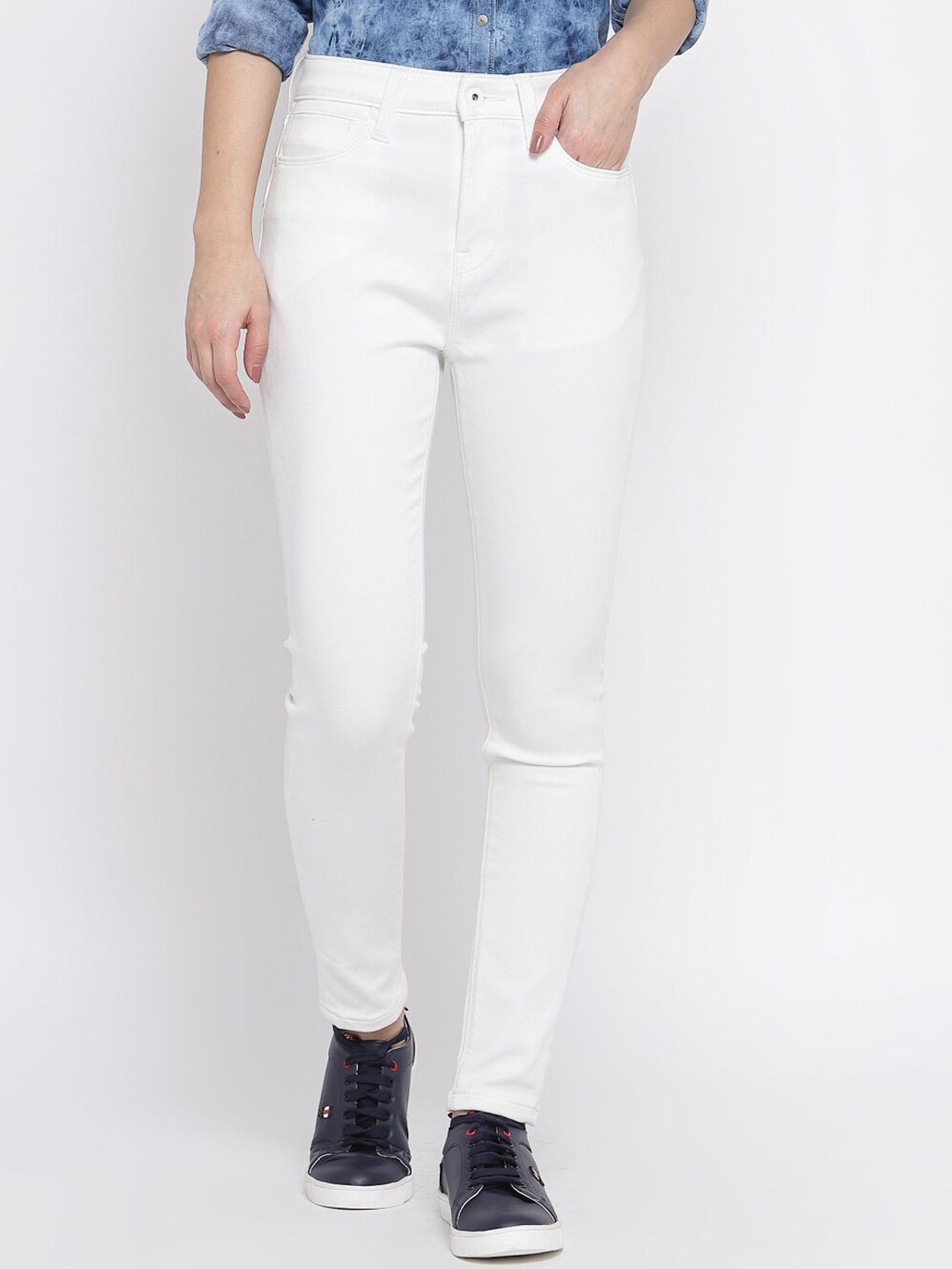 

Pepe Jeans Women White Skinny Fit Jeans