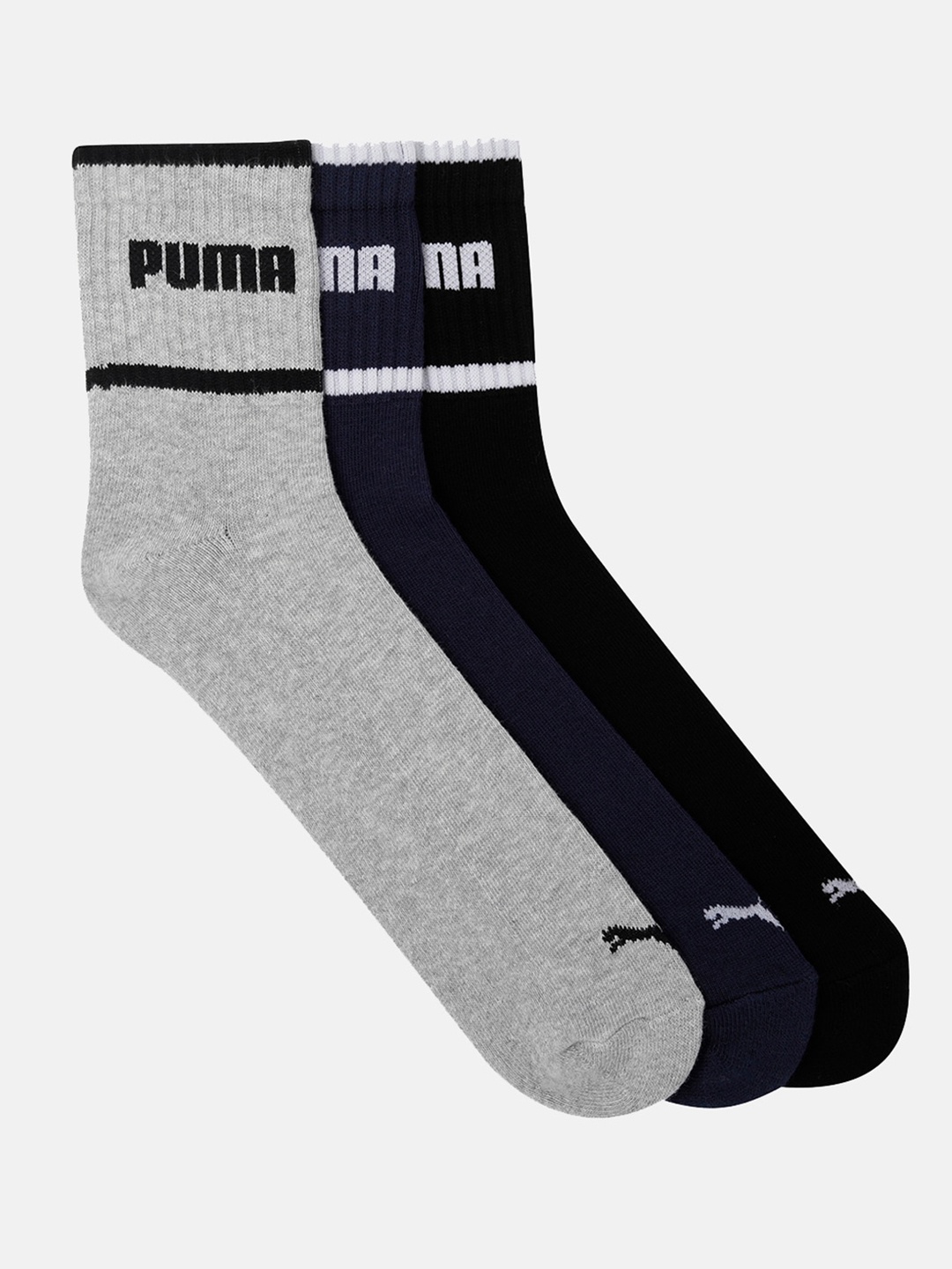 

Puma Unisex Pack of 3 Ankle-Length Socks, Grey