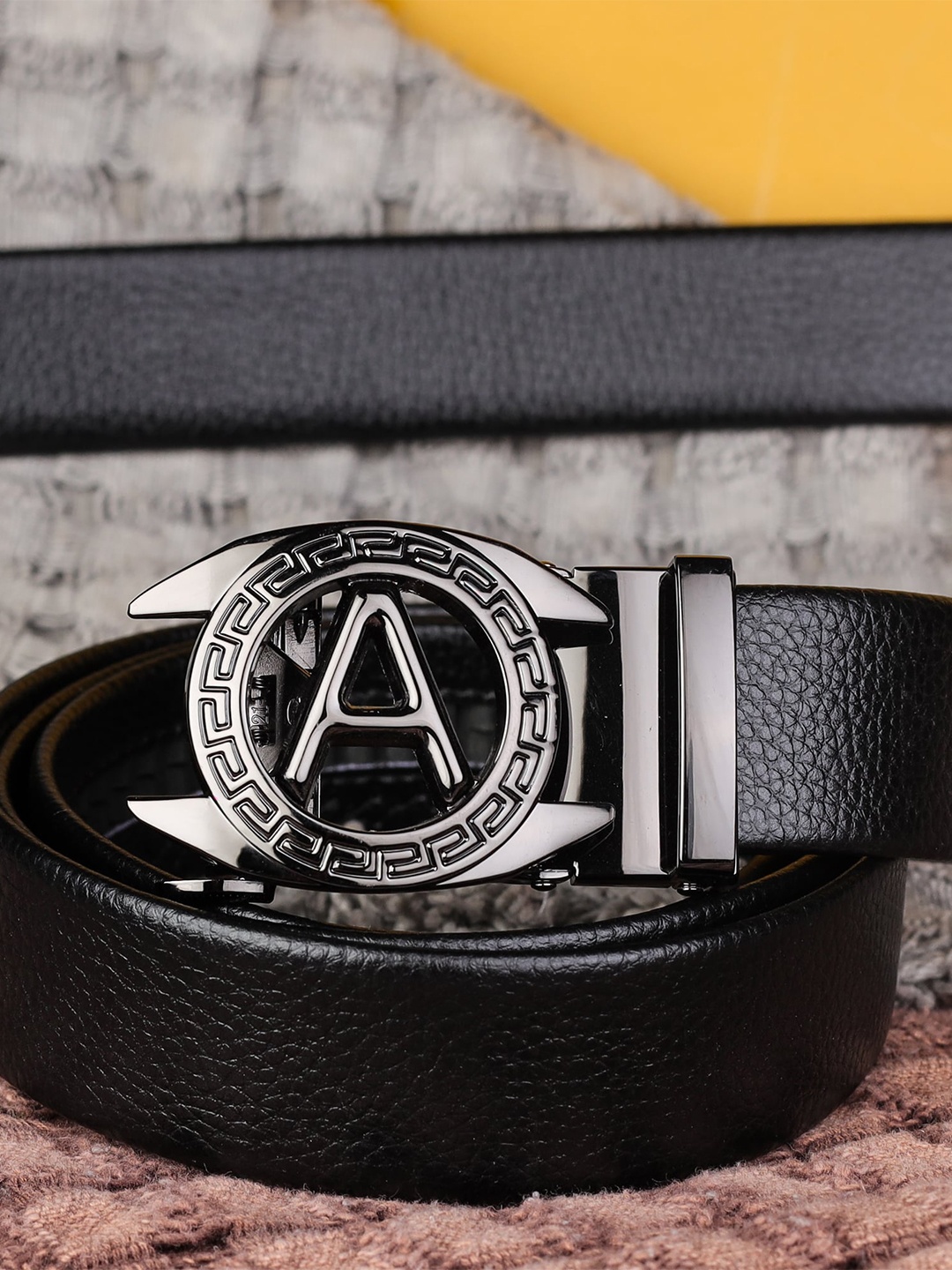 Kastner Men Black Textured Belt