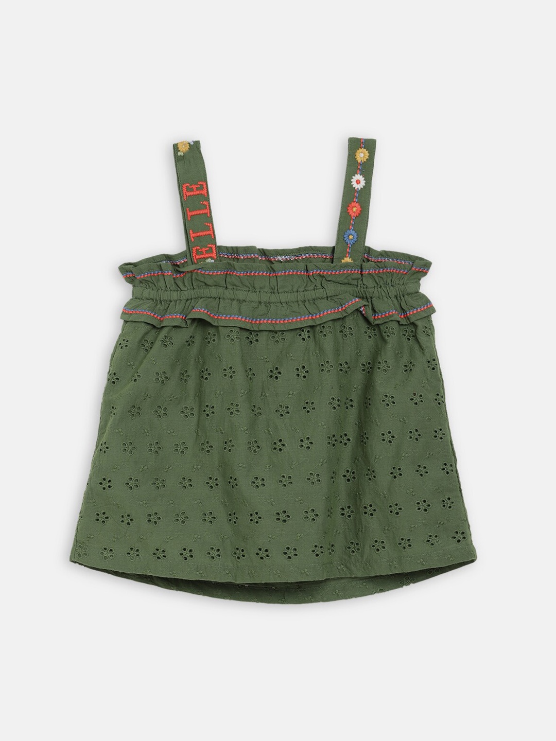 

ELLE Girls Green Schiffli A-Line Top