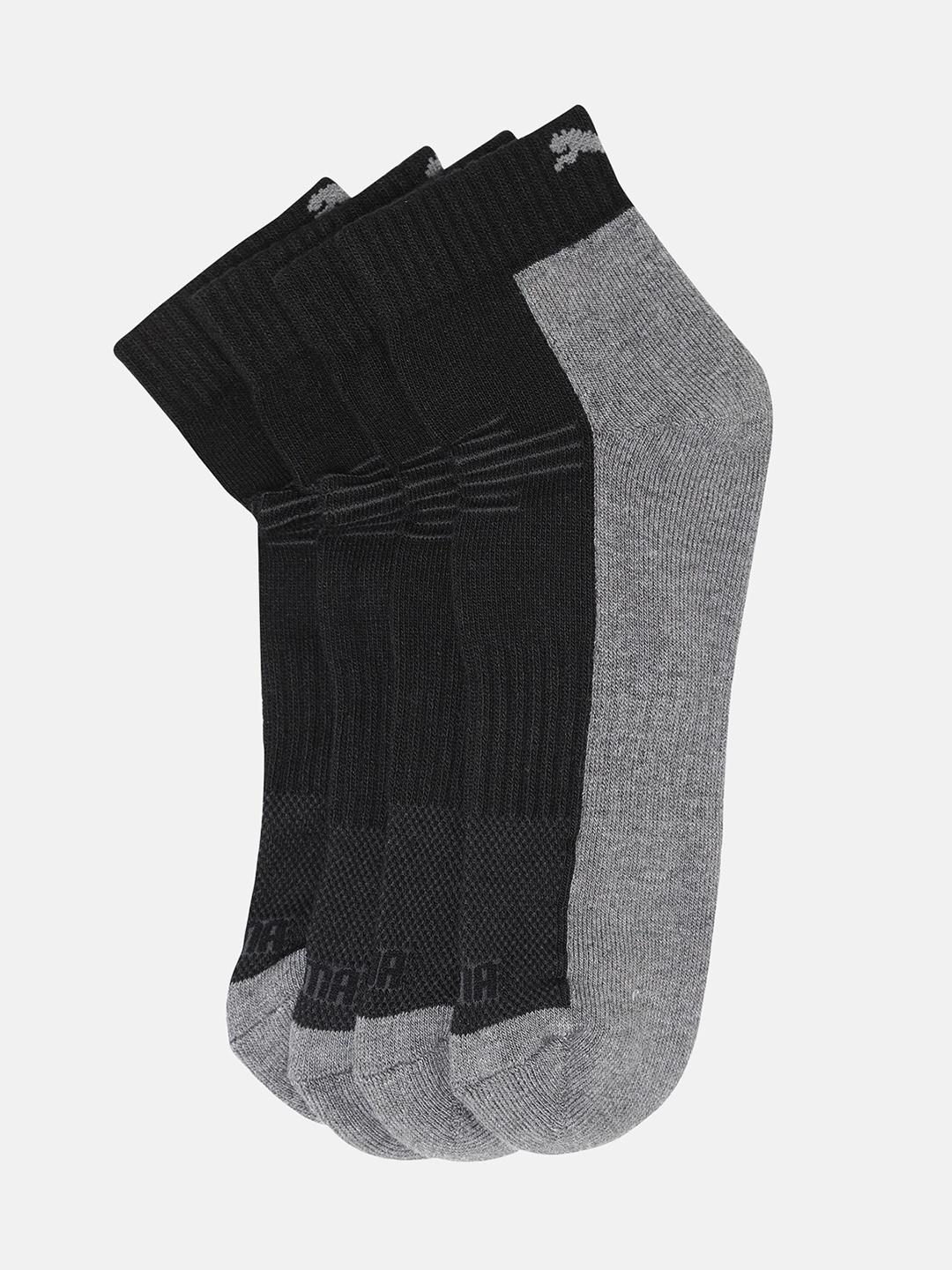 

Puma Adults Black & Grey Pack of 2 Colourblocked Above Ankle Socks