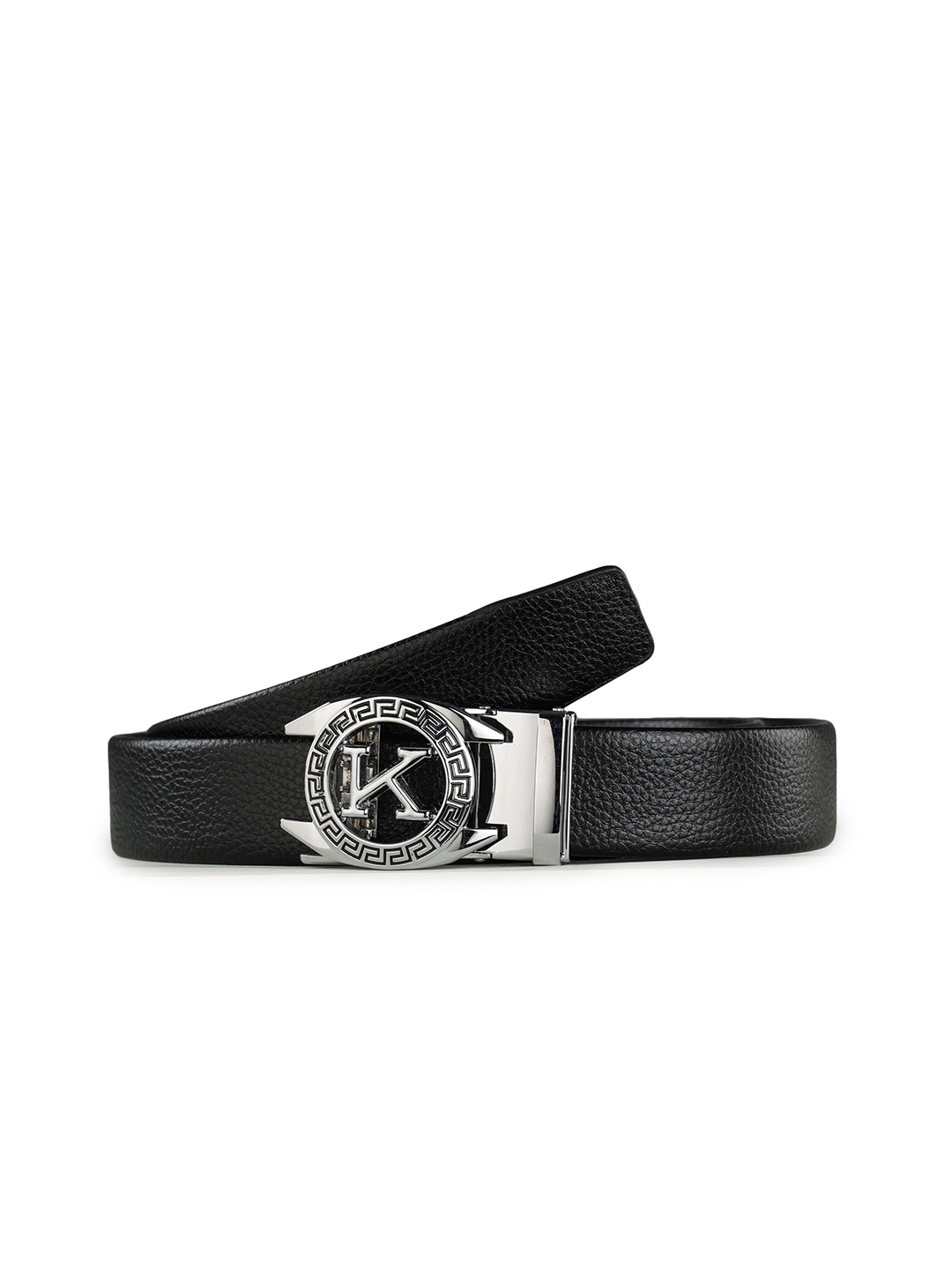 

Kastner Men Black & Silver-Toned Textured Belt