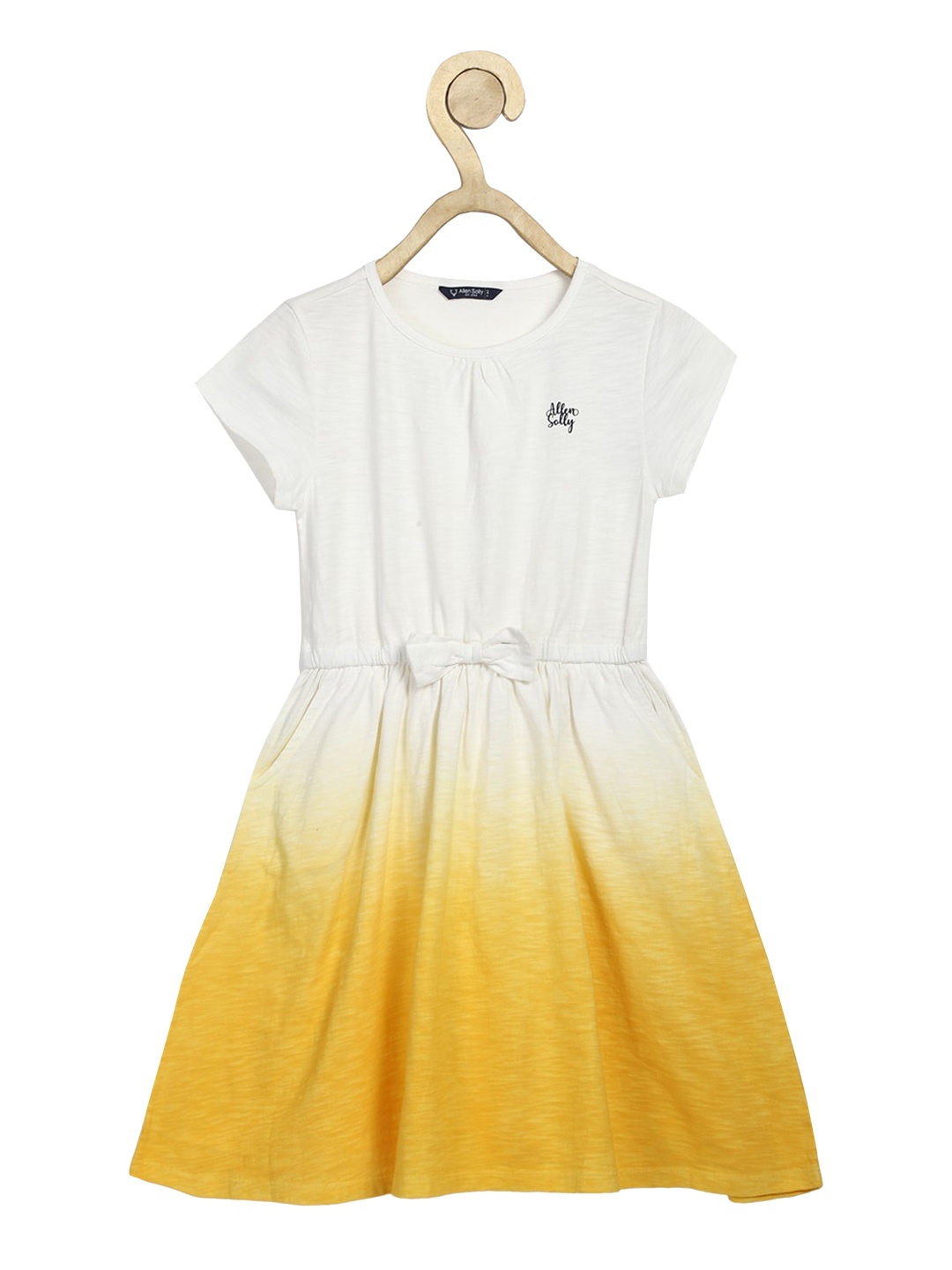 

Allen Solly Junior Girls White & Yellow Dyed Fit and Flare Dress