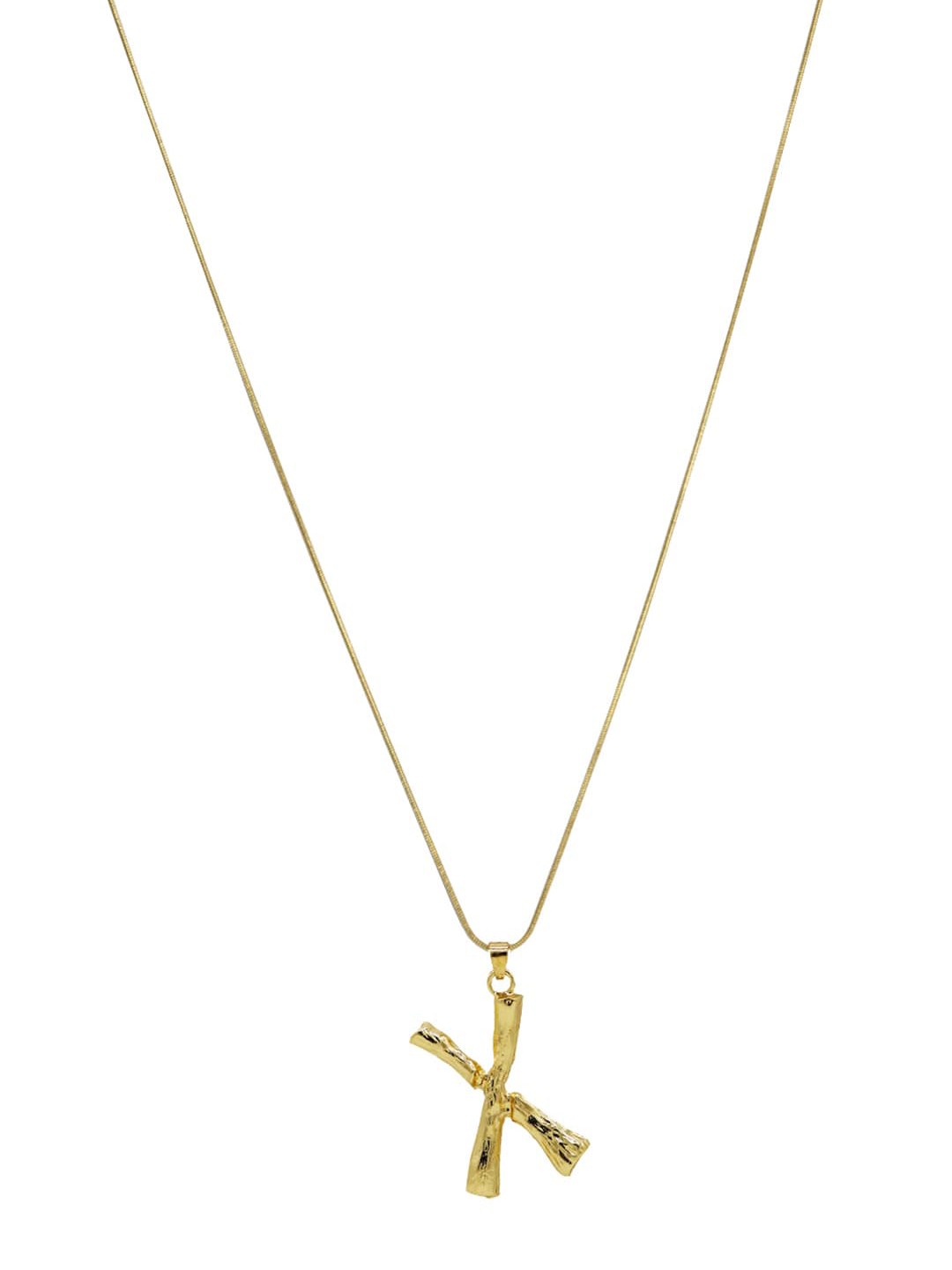 

JOKER & WITCH Gold-Plated X Initial Shaped Pendant With Chain