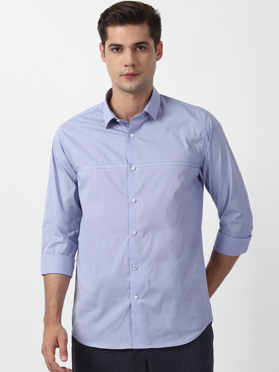 

Louis Philippe Sport Men Blue & Black Super Slim Fit Checked Casual Shirt