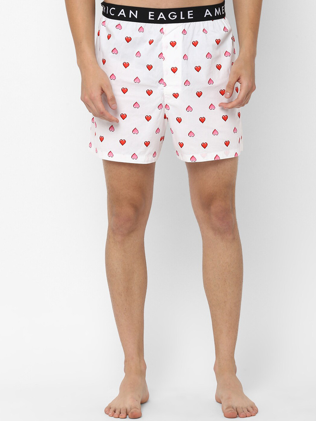 

AMERICAN EAGLE OUTFITTERS Men White & Pink Printed Boxers WEE0231004100