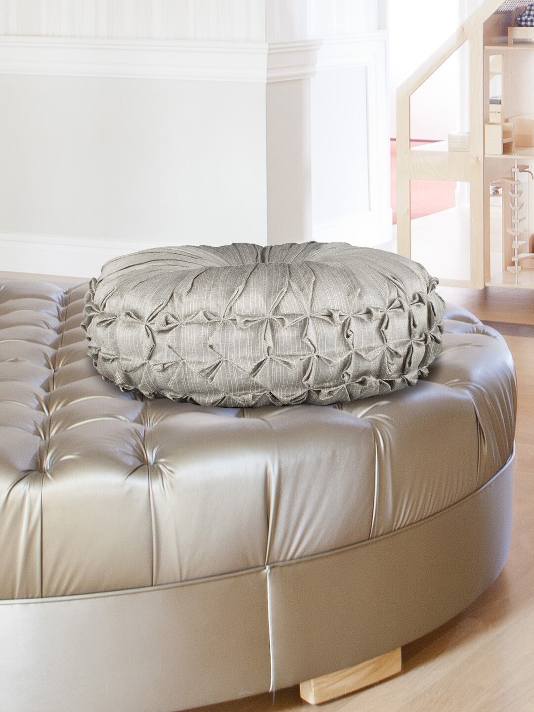 

HomeTown Grey Self-Design Fiesta Floor Cushion
