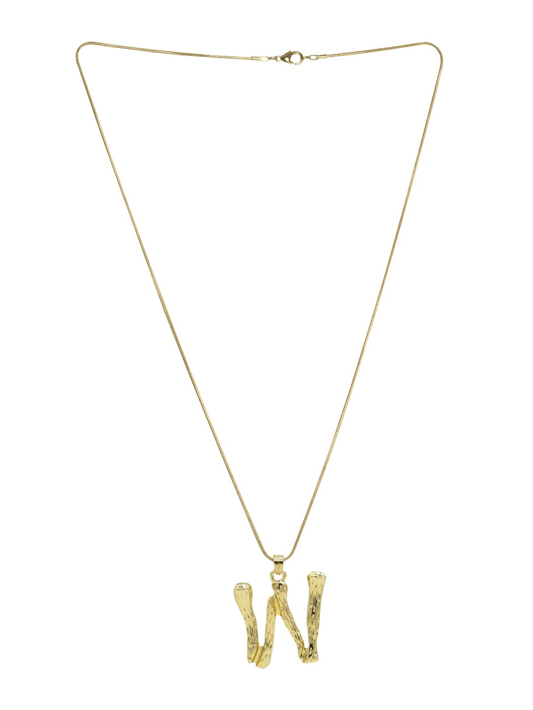 

JOKER & WITCH Gold-Plated W Initial Shaped Pendent with Chain