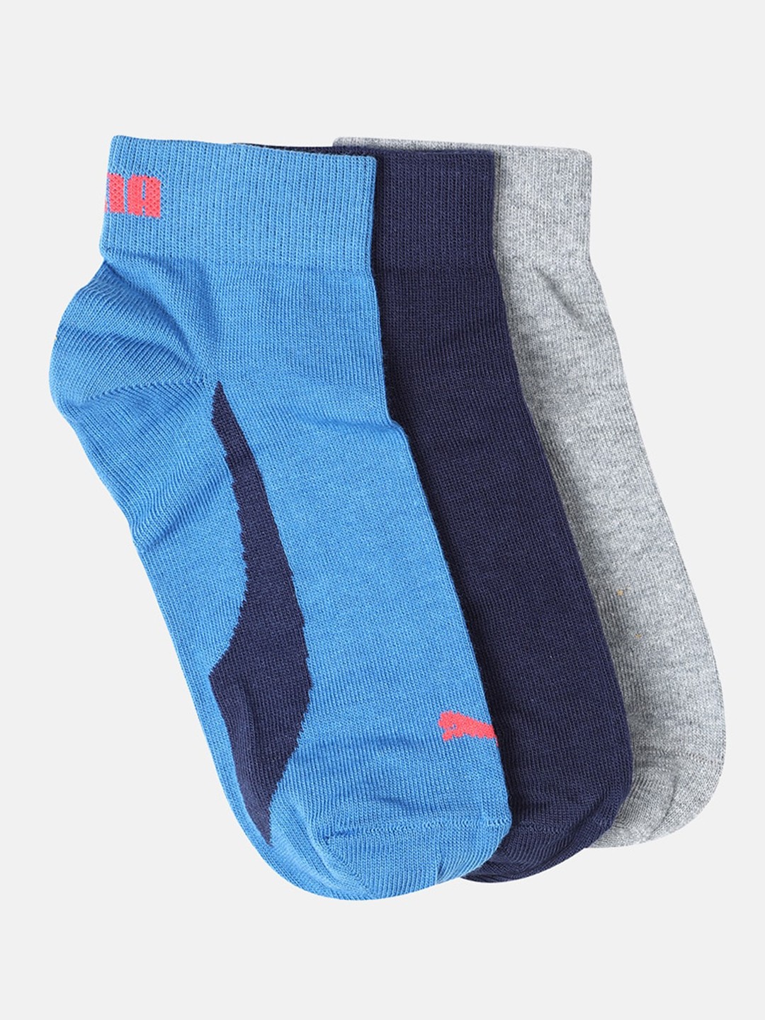 

Puma Adults Multicoloured Pack of 3 Colourblocked Ankle Length Socks, Multi