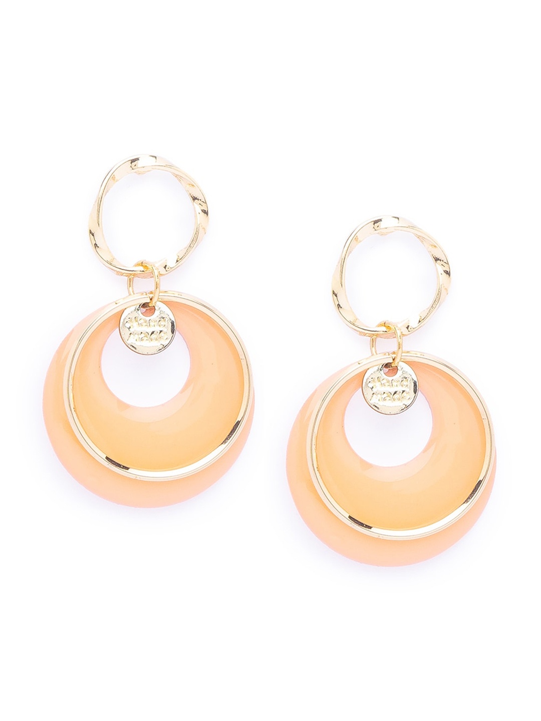 

Globus Gold-Plated Stone Studded Circular Drop Earrings