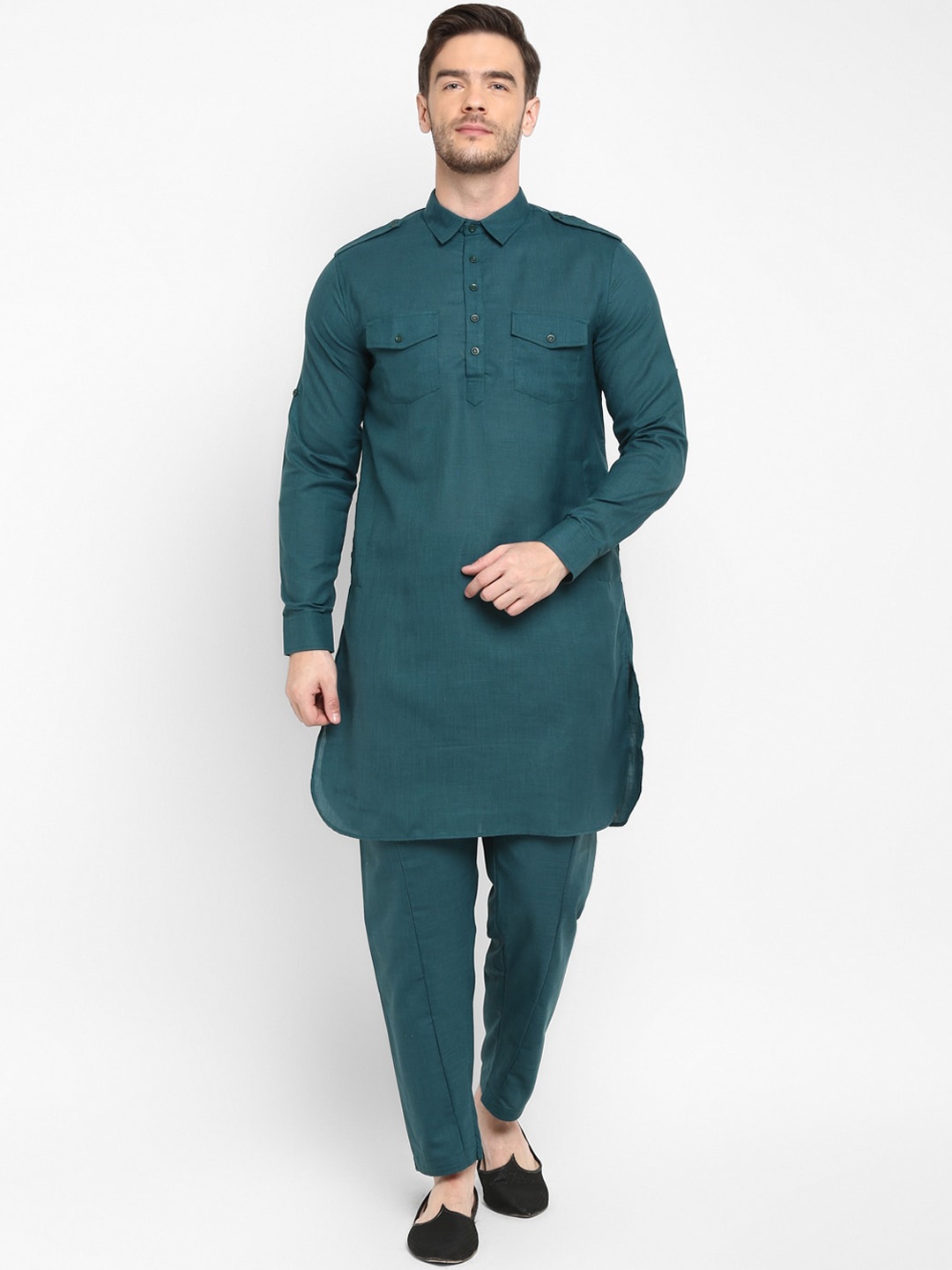 hangup trend Men Green Kurta Pajyma Set