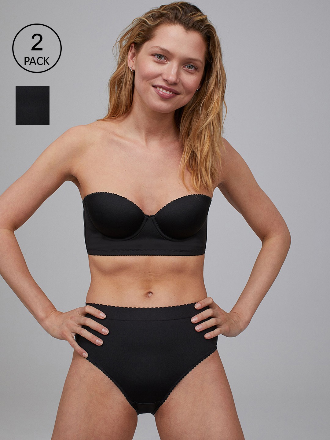 

H&M Women Black 2-Pack Brazilian Briefs 0990815001
