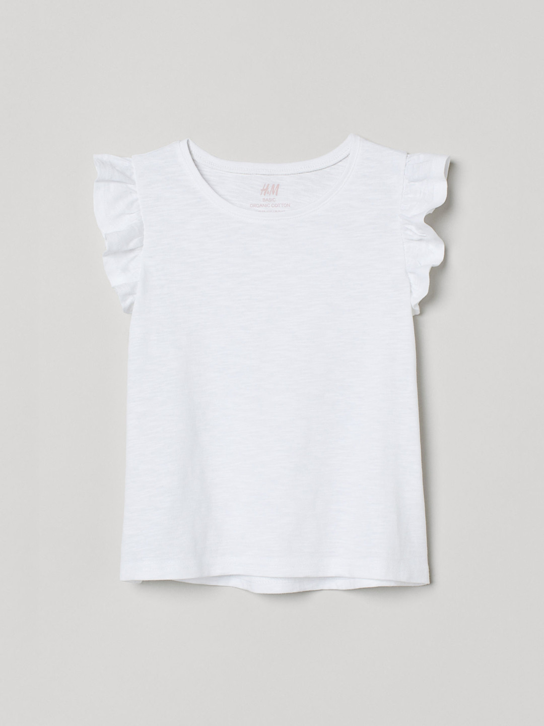 

H&M Girls White Solid Jersey Top
