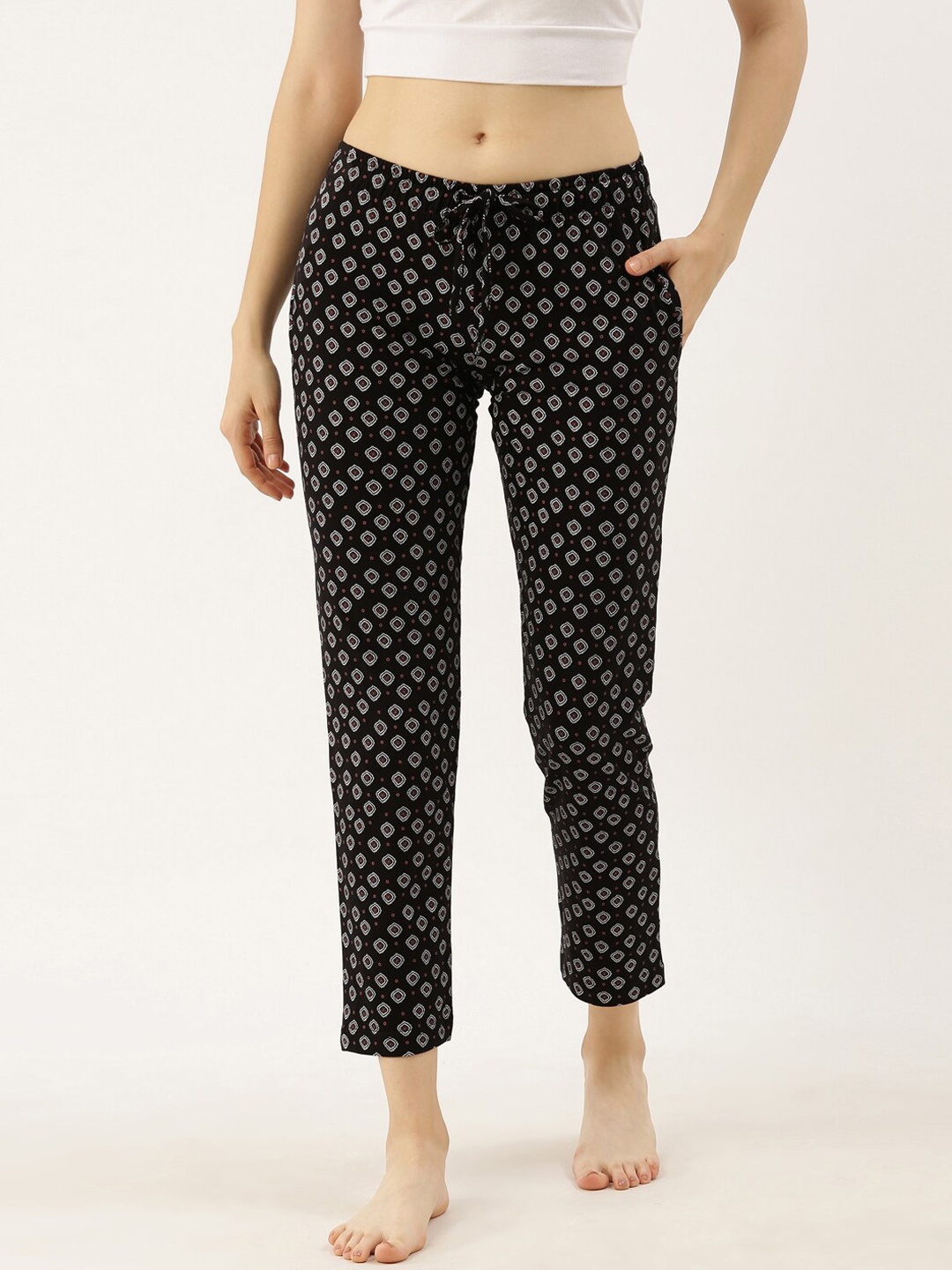 

3PIN Women Black & White Printed Lounge Pants