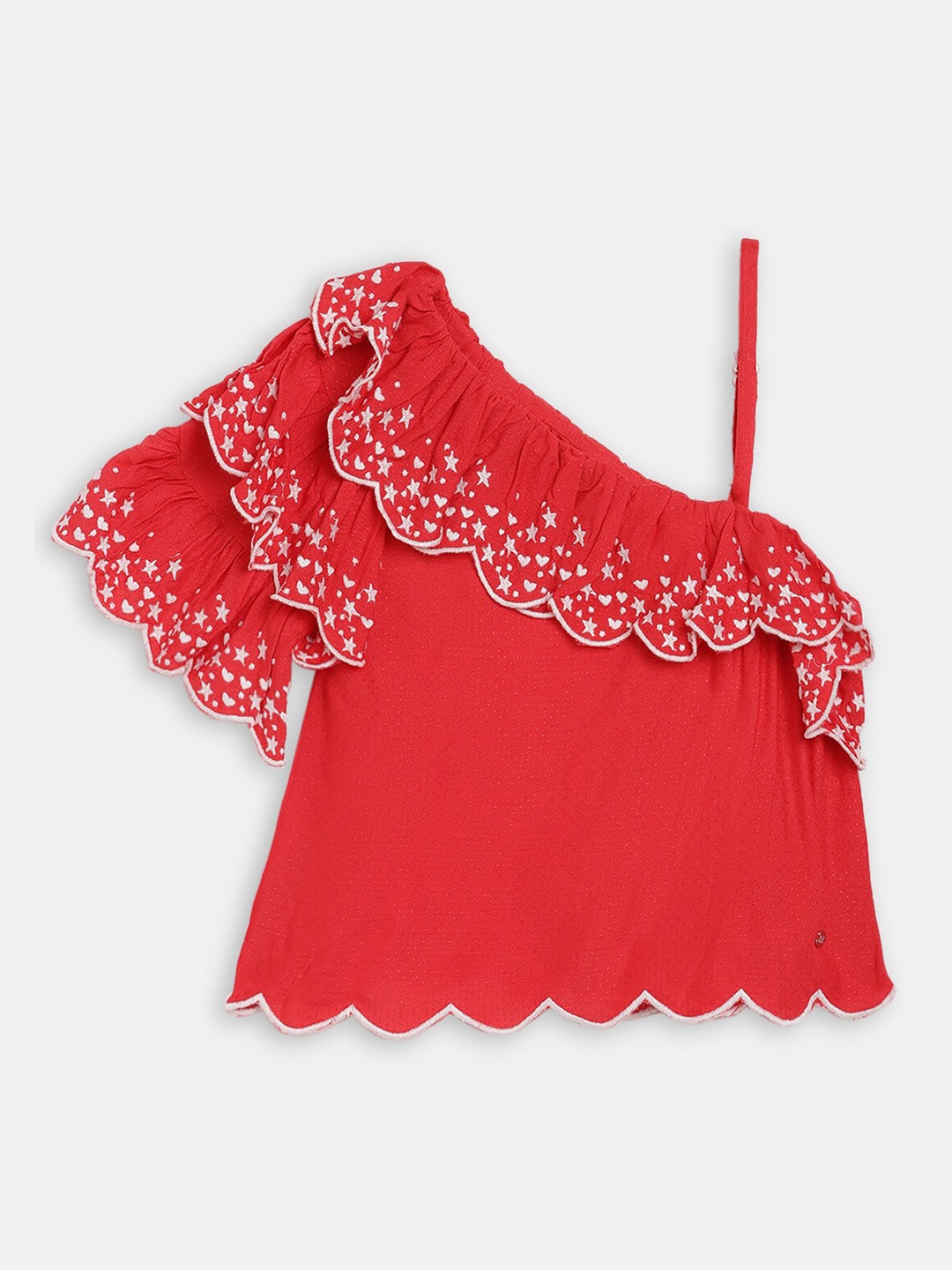 

ELLE Red Regular Solid Top