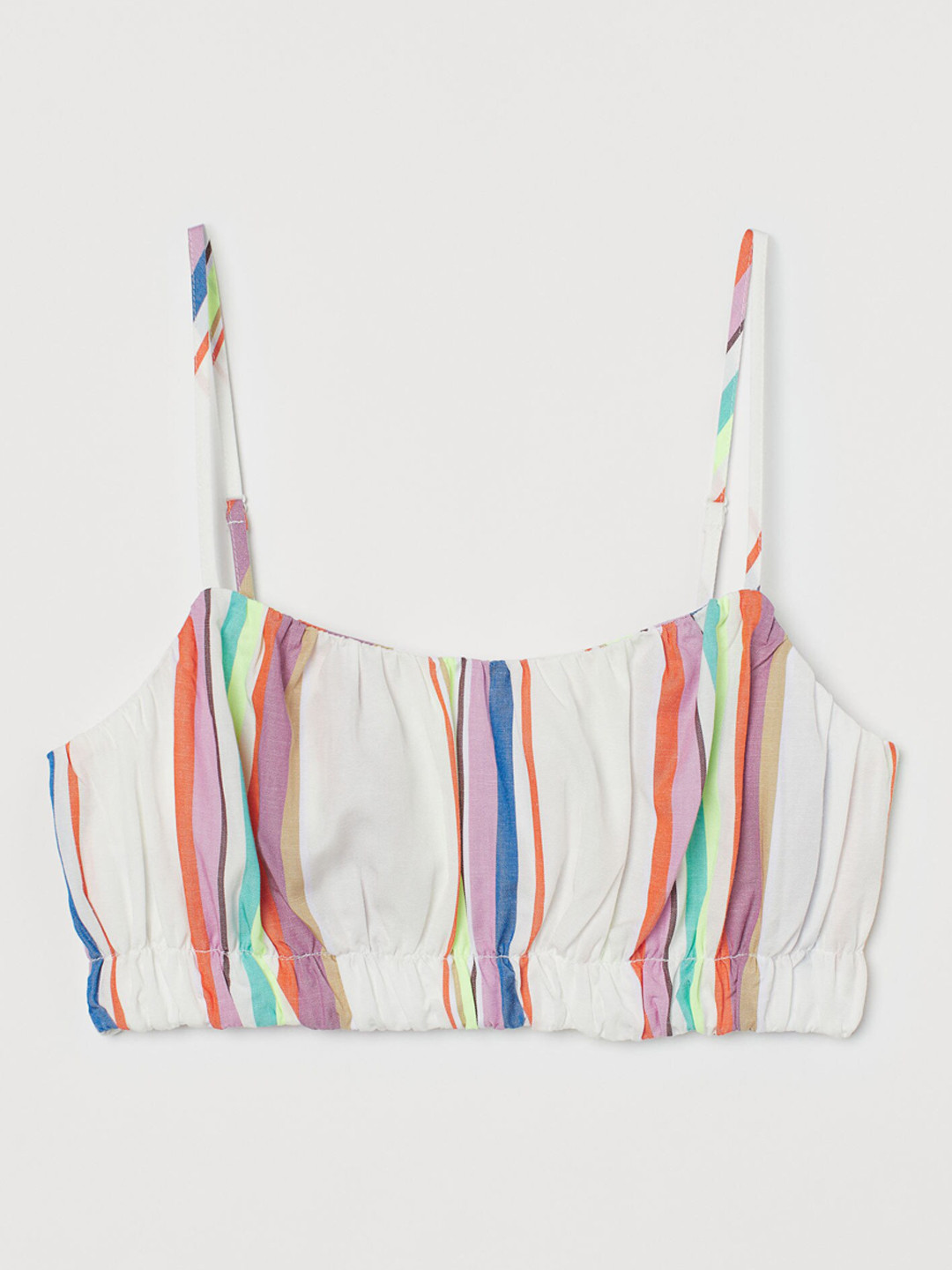 

H&M x Lemlem Women White & Orange Striped Lyocell-Blend Crop Top