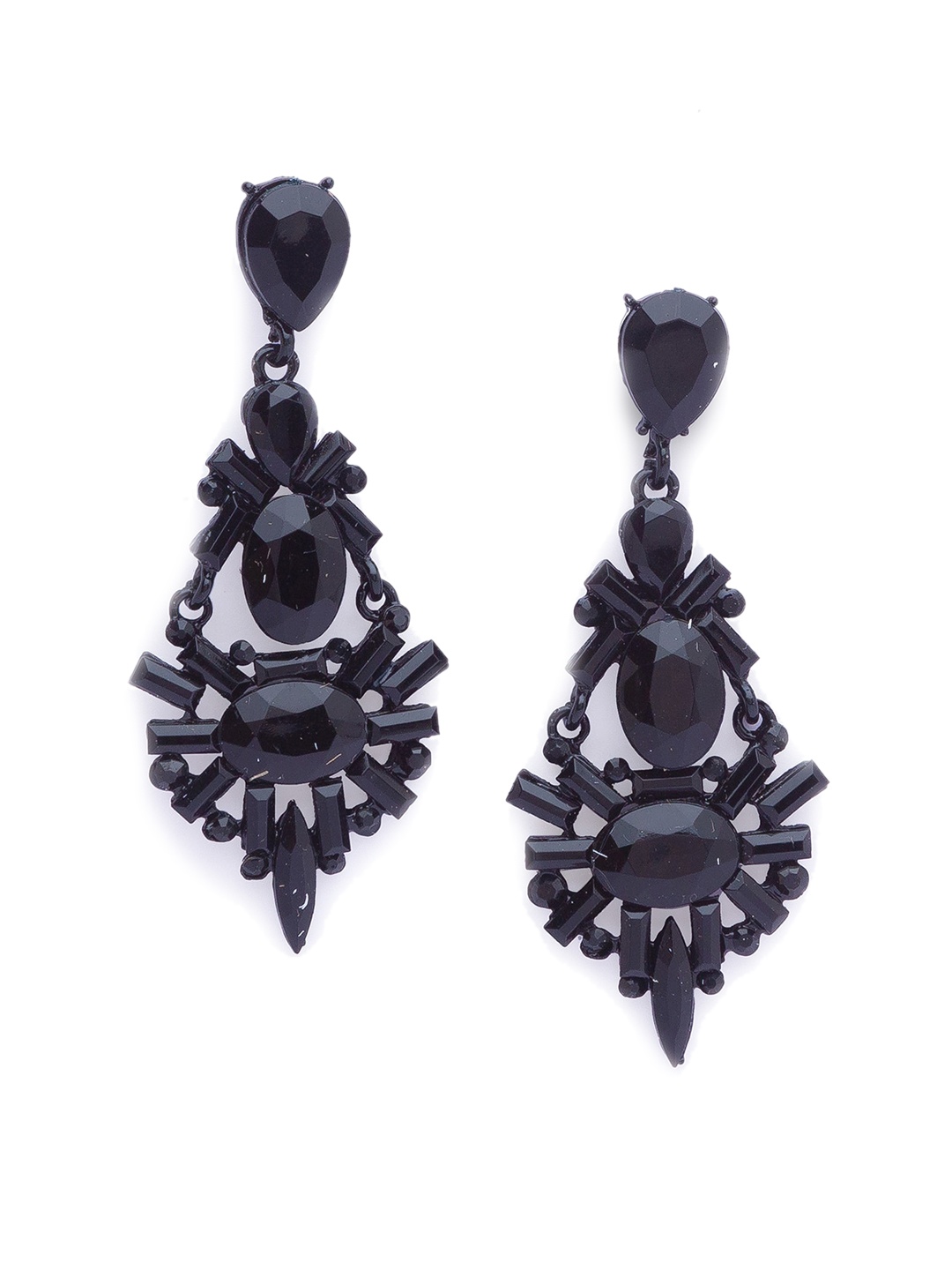 

Globus Black Contemporary Drop Earrings