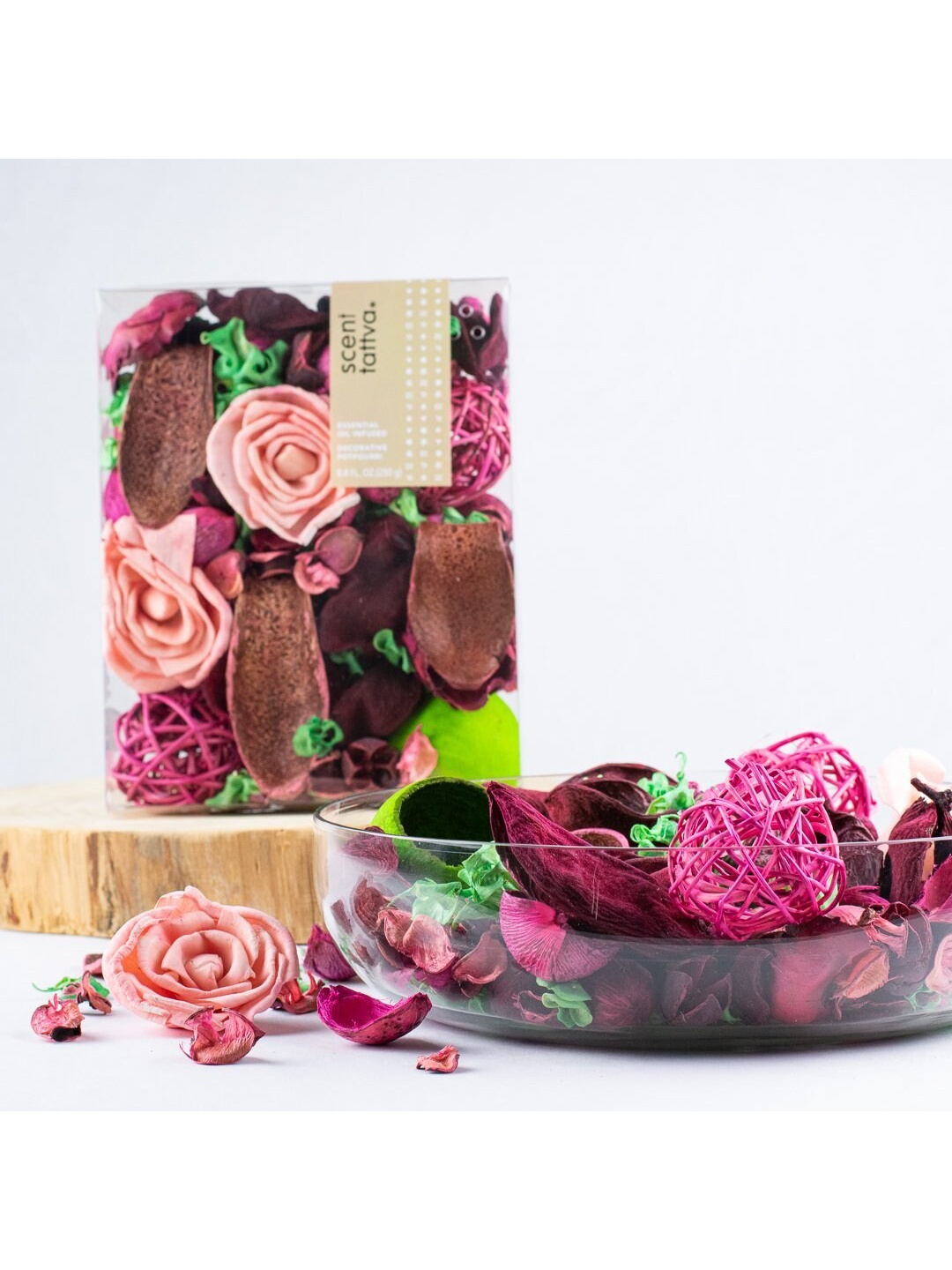 

happywagon 200g Rose Potpourri Essential Oil Infused Potpourri 200g, Magenta