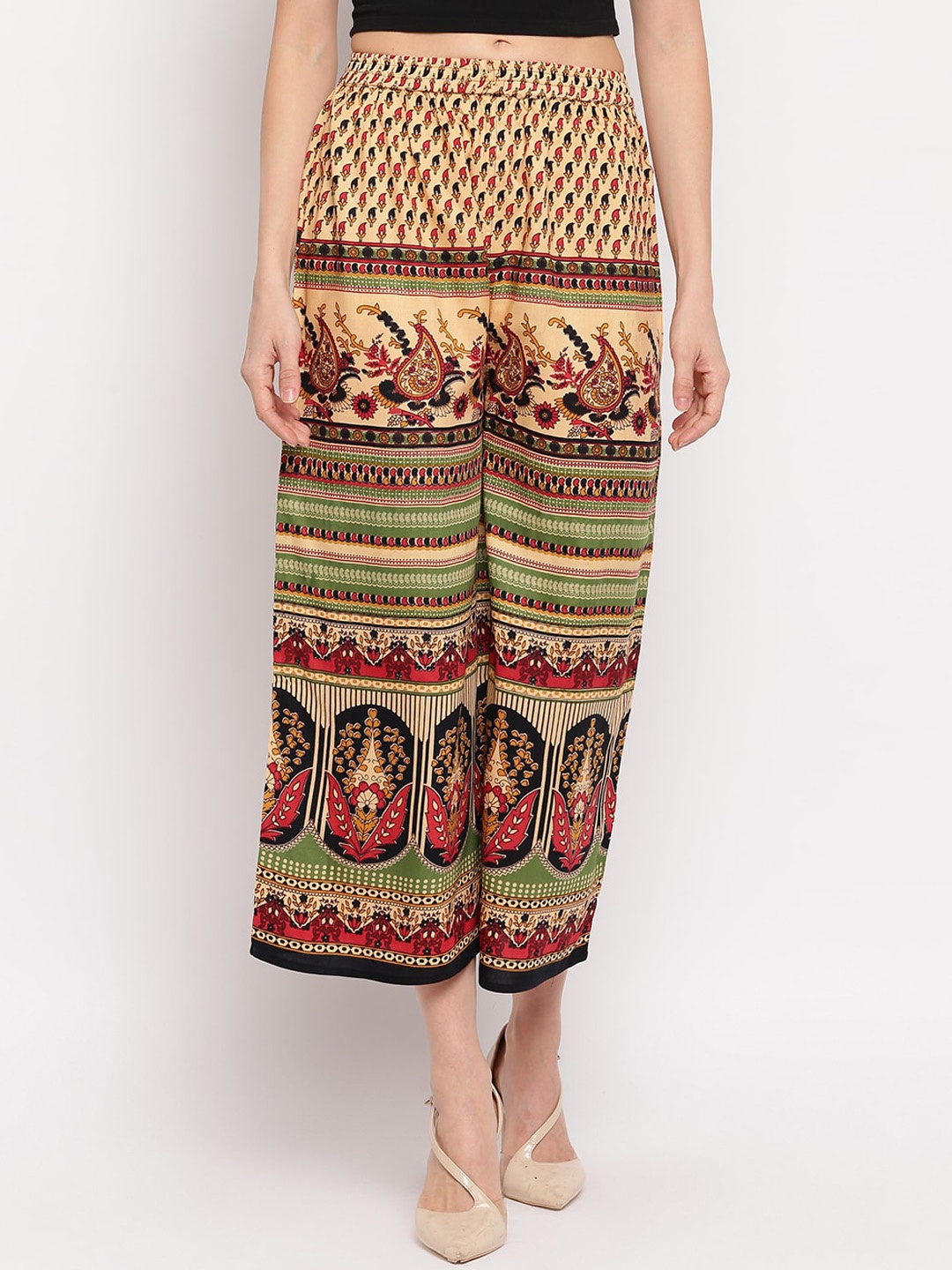 

Aawari Women Multicoloured Printed Flared Palazzos, Multi