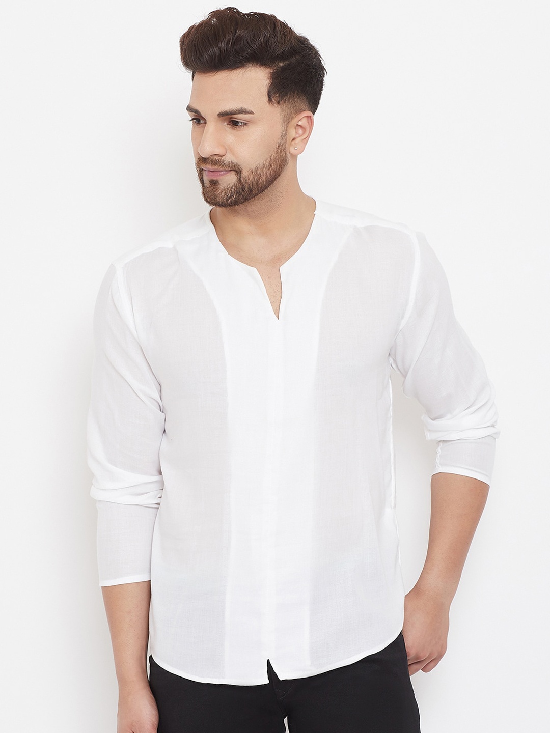 

even Men White Dobby Kurta