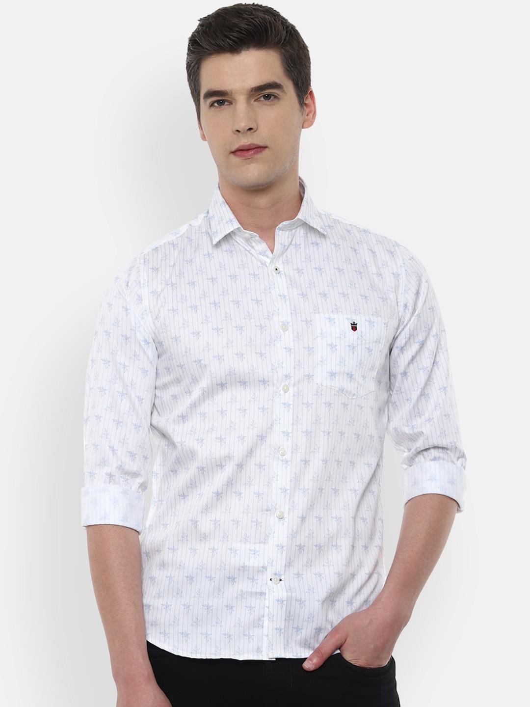 

Louis Philippe Sport Men White Slim Fit Printed Cotton Casual Shirt
