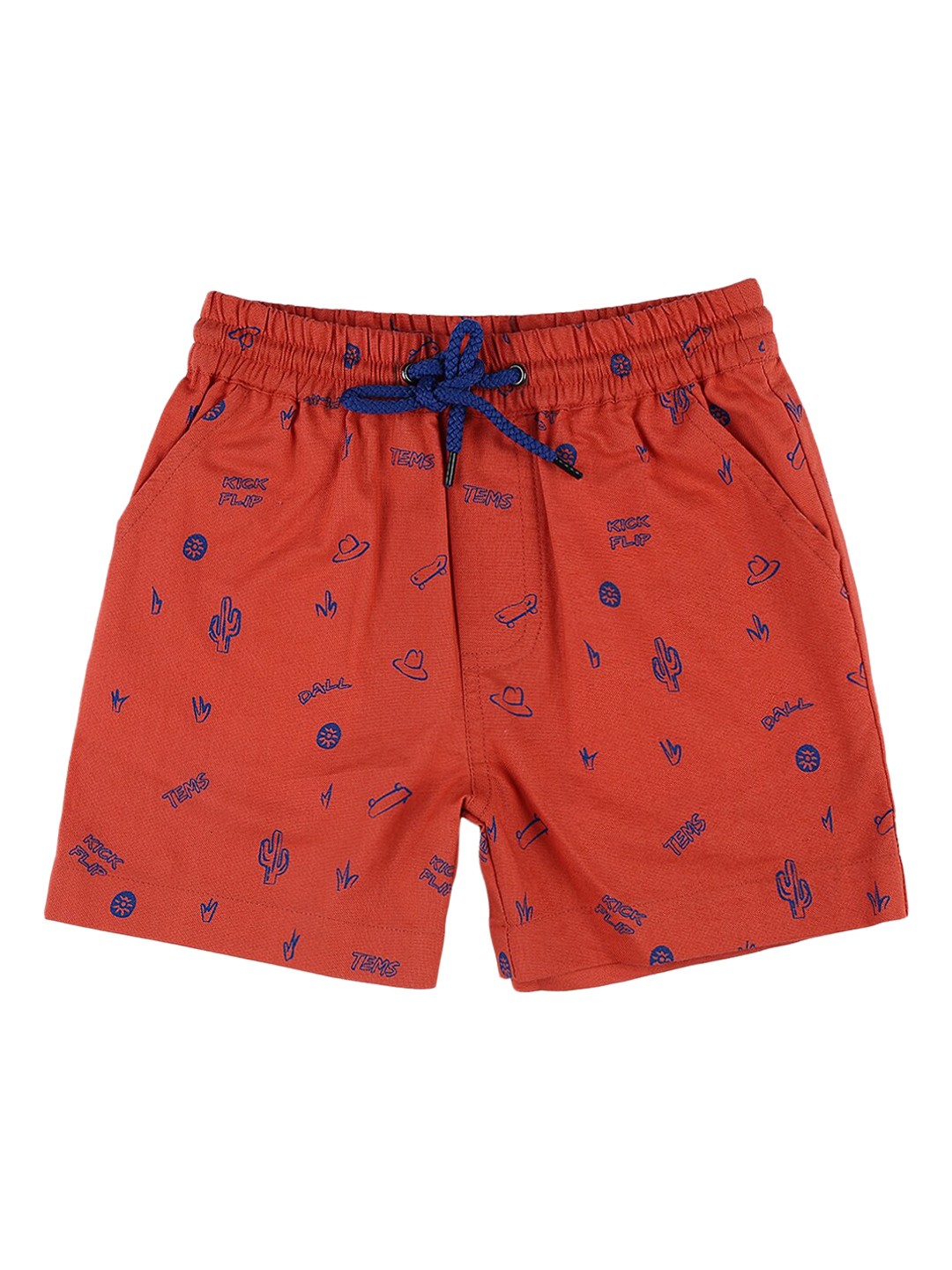 

Nauti Nati Boys Red Printed Regular Fit Regular Shorts