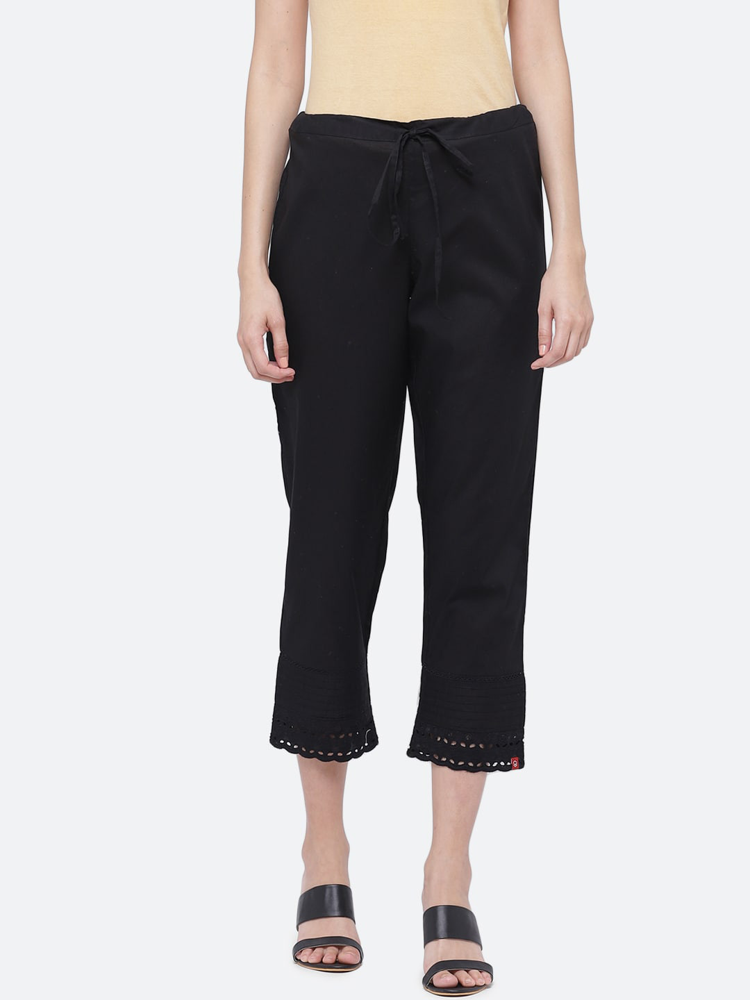 

Biba Women Black Regular Fit Solid Regular Trousers