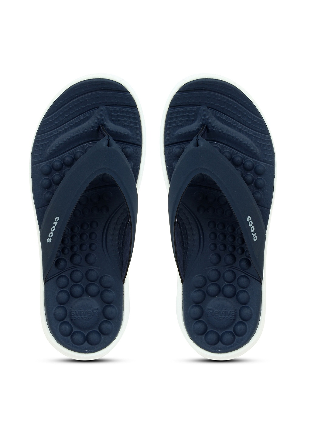 

Crocs Women Navy Blue & White Solid Thong Flip-Flops