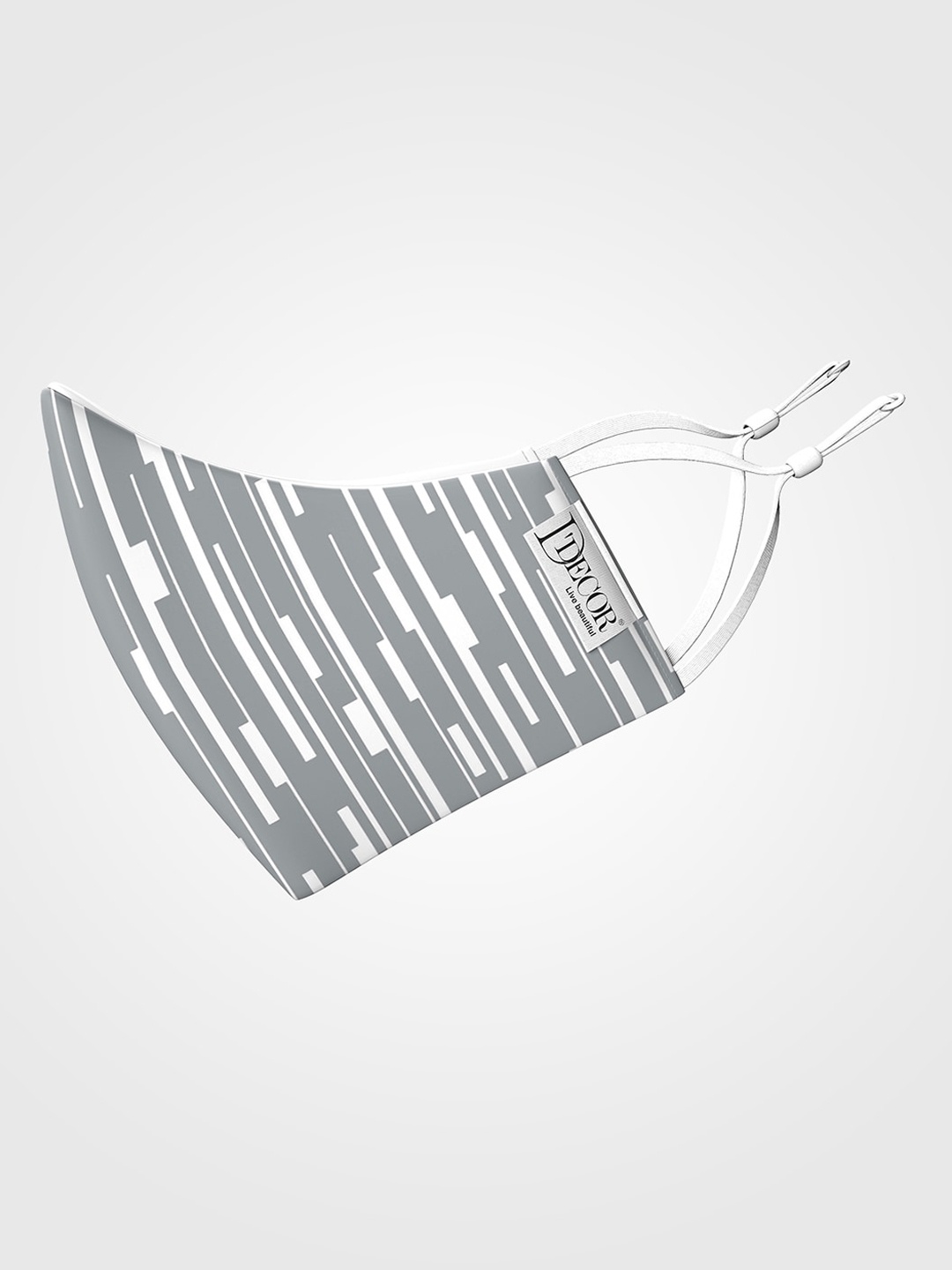 

DDecor Unisex Grey & White Printed 3-Ply Cotton Cloth Mask