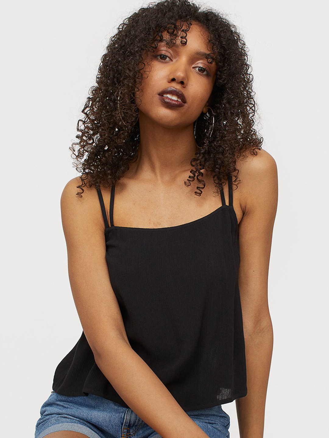 

H&M Women Black Solid Wide Top