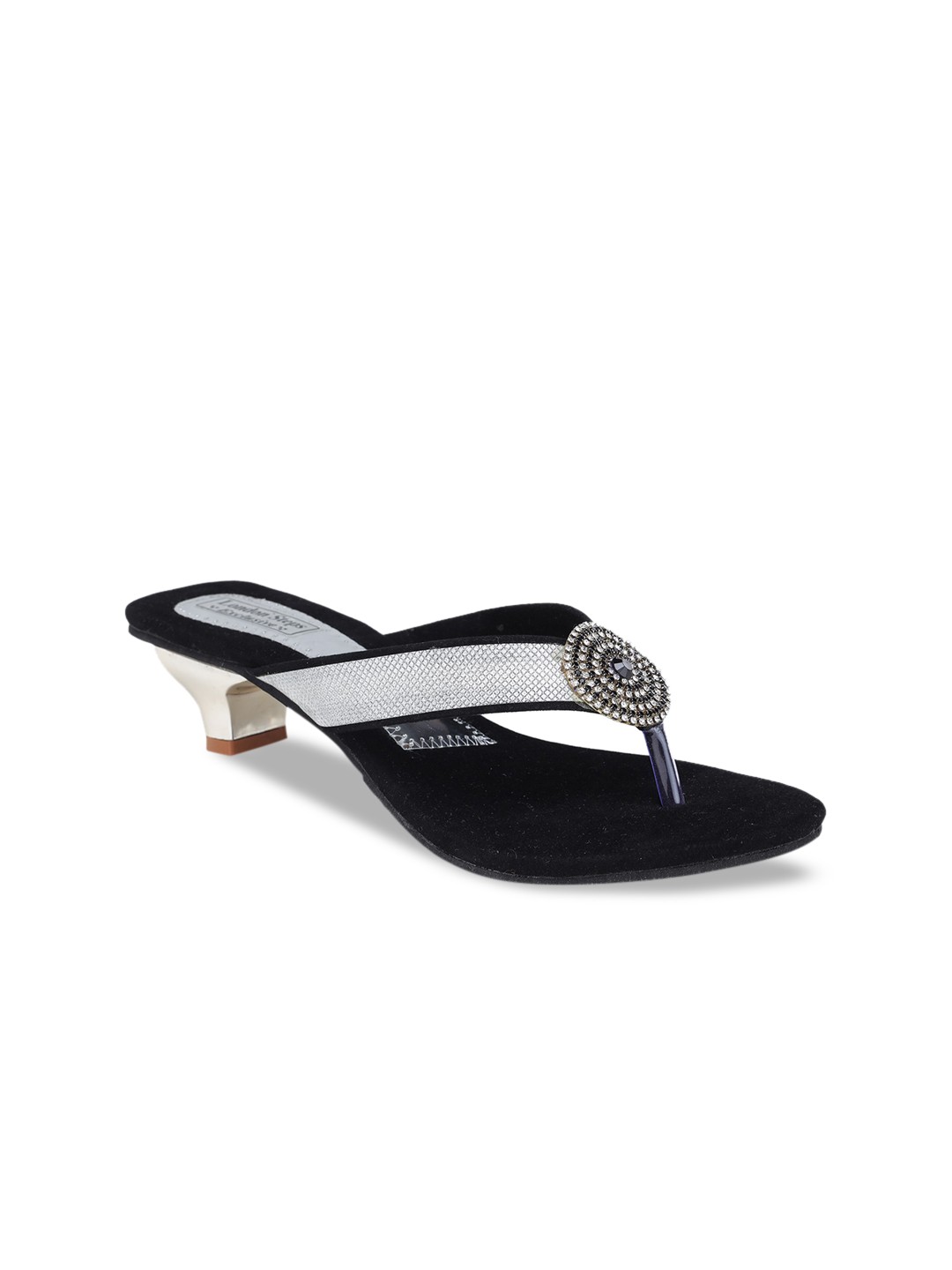 

LONDON STEPS Women Black Printed Open Toe Sandals