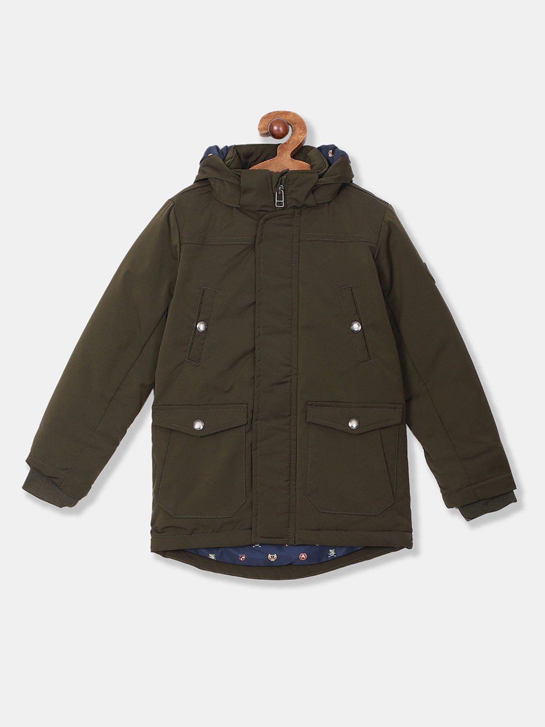 

U.S. Polo Assn. Boys Olive Green Solid Tailored Jacket