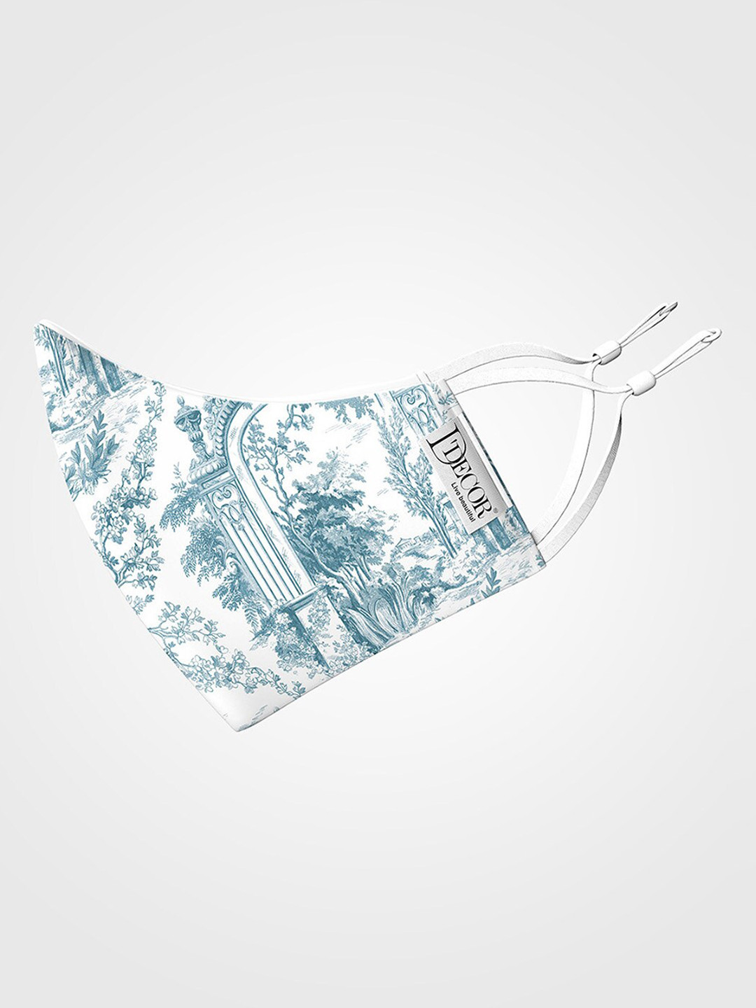 

DDecor Unisex White & Teal Blue Printed 3-Ply Reusable Anti-Viral Protective Outdoor Face Mask