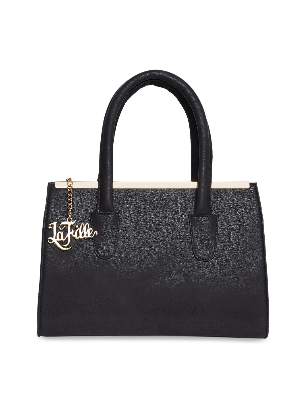 

LaFille Black Solid Handheld Bag