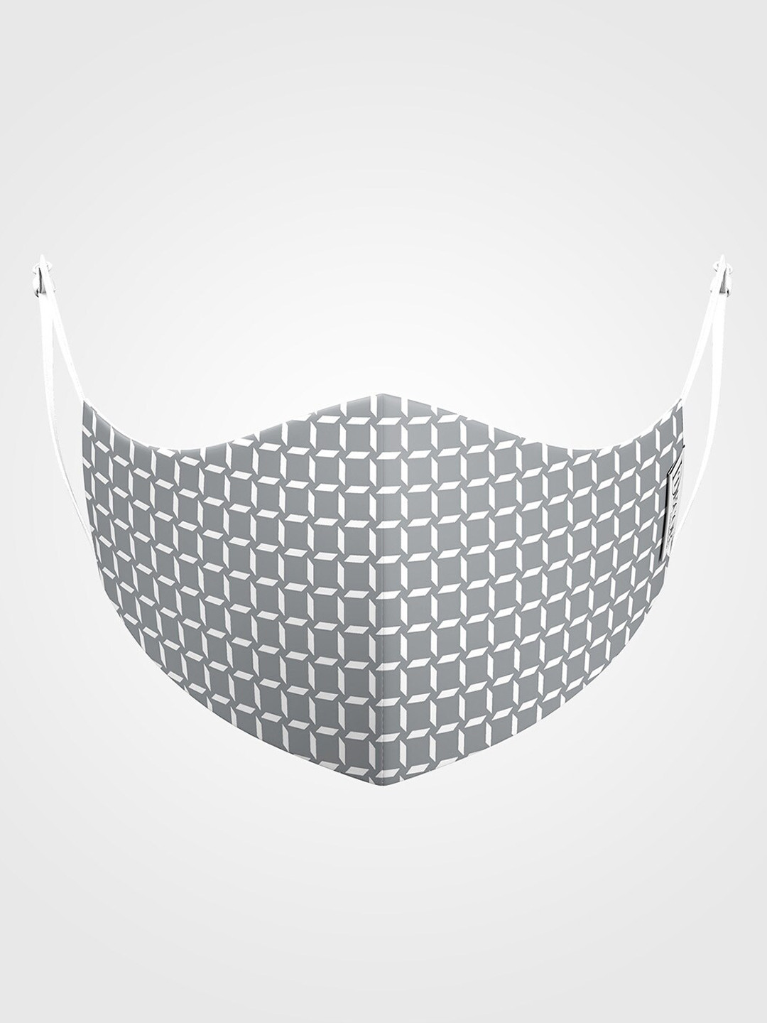 

DDecor Unisex Grey & White Printed 3-Ply Reusable Anti-Viral Cotton Protective Outdoor Face Mask