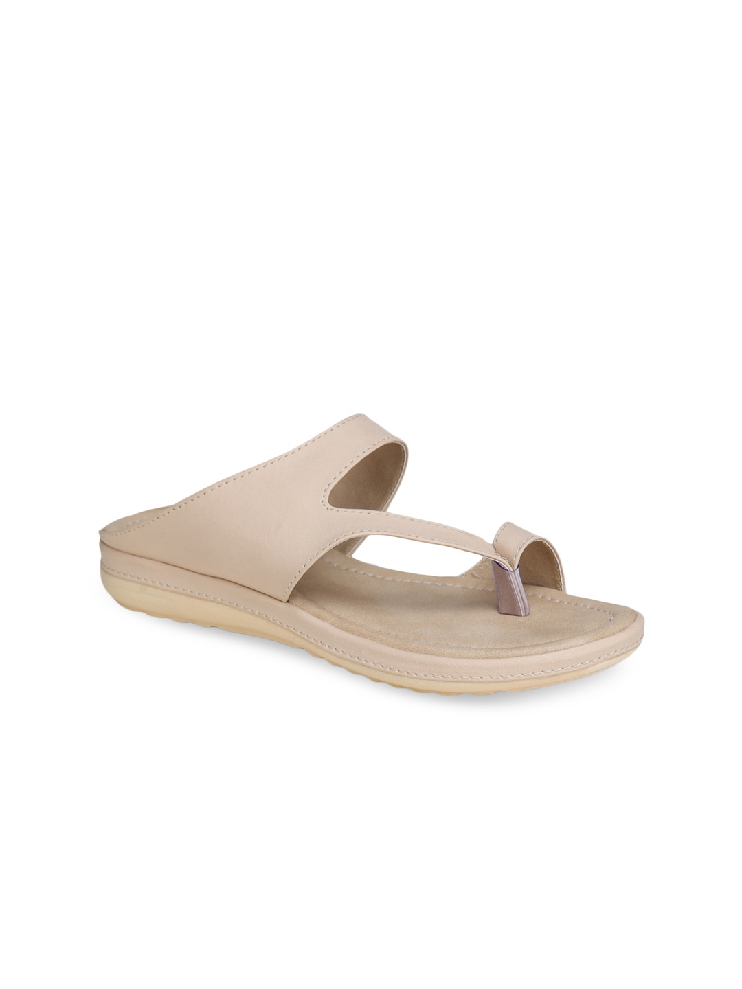 

LONDON STEPS Women Cream-Coloured Solid Open Toe Flats