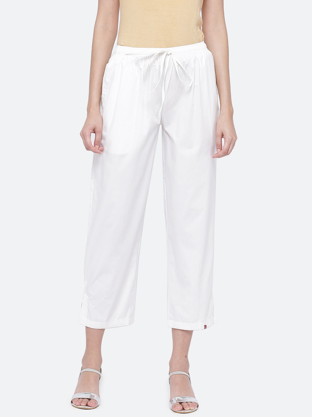 

Biba Women White Regular Fit Solid Regular Trousers