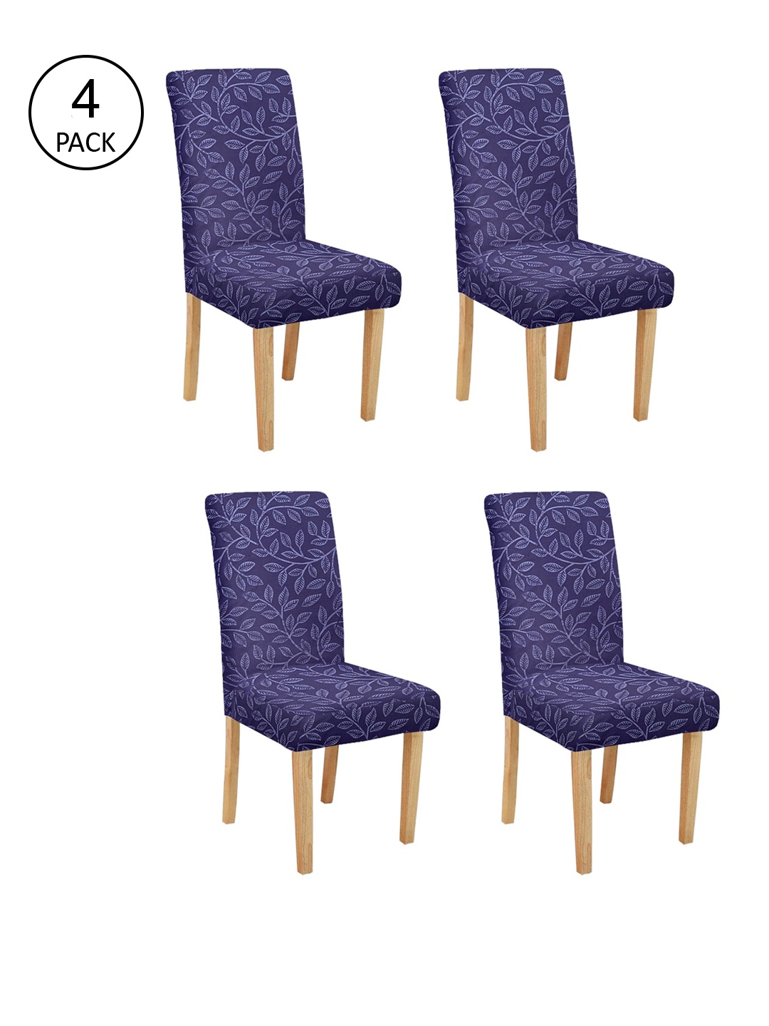 

Cortina Set Of 4 Purple Printed Chair Covers