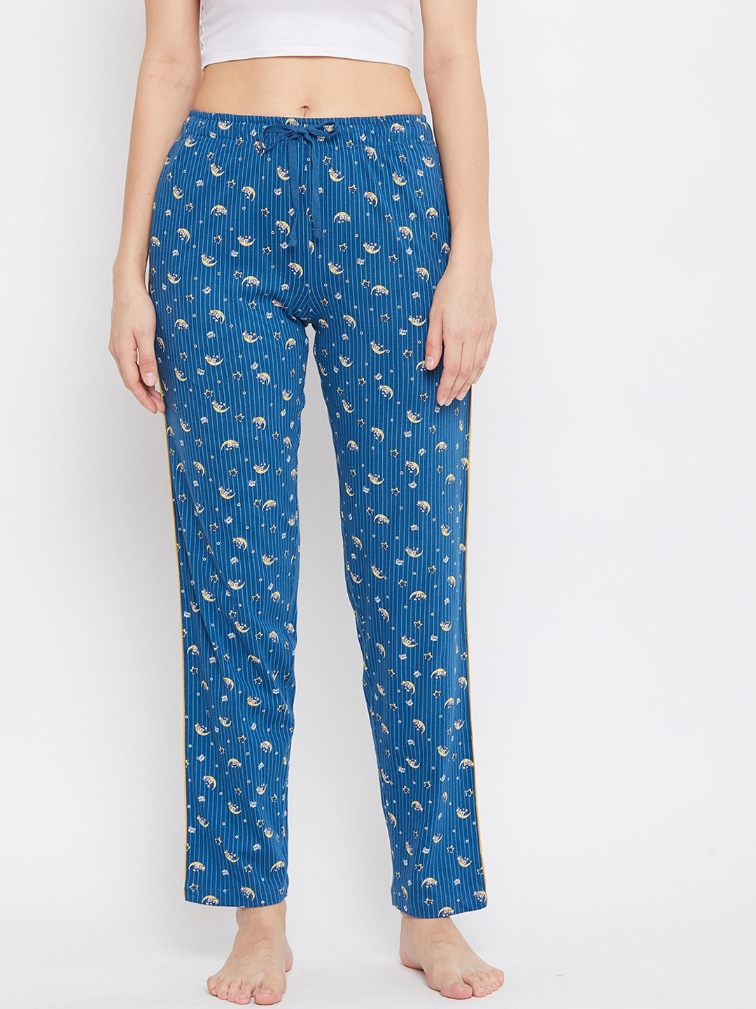 

C9 AIRWEAR Women Blue Pure Cotton Regular Fit Printed Lounge Pants