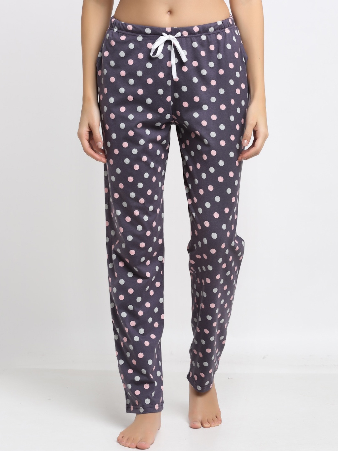 

Kanvin Women Purple & Pink Printed Pure Cotton Lounge Pants