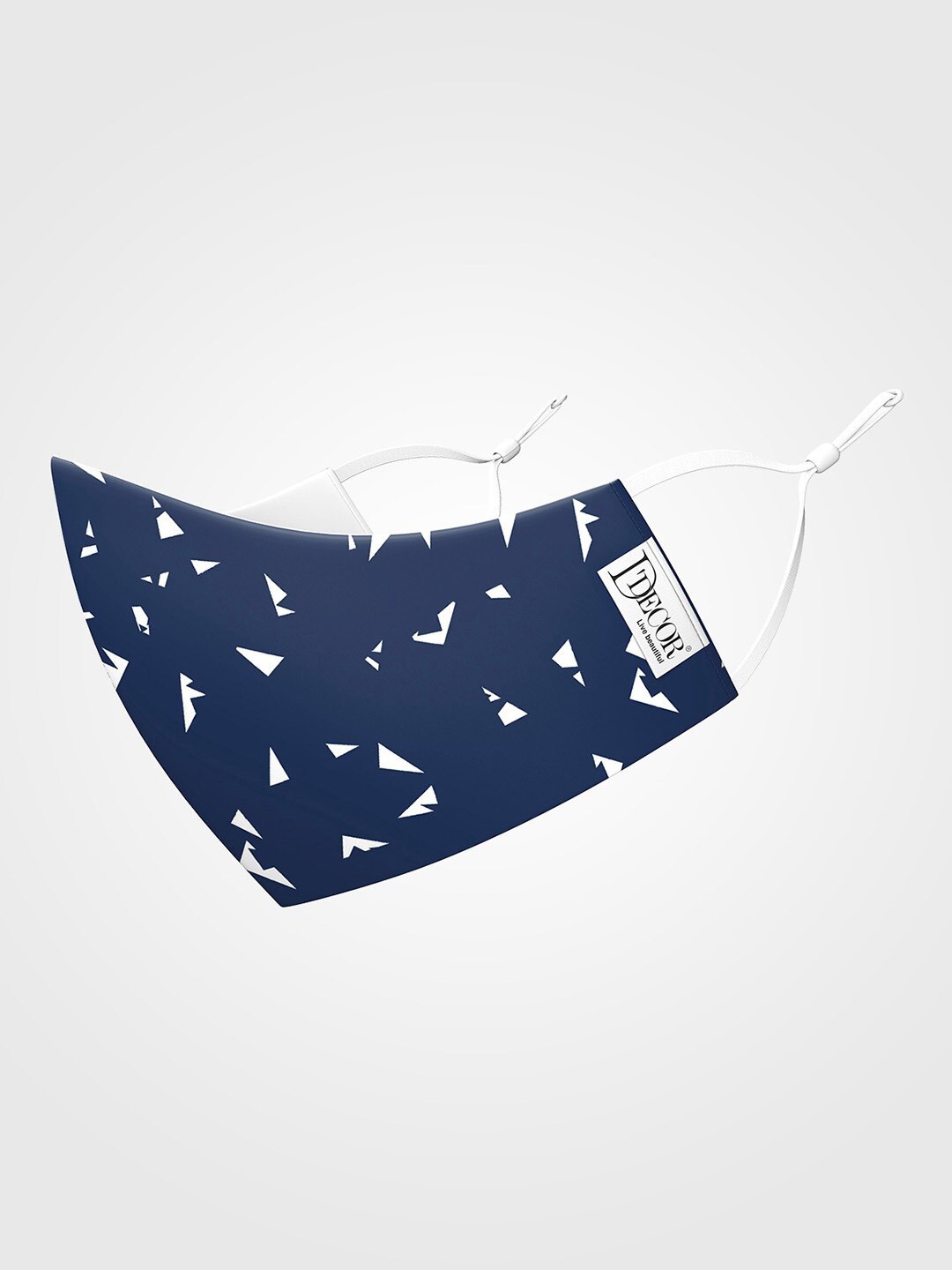 DDecor Unisex Blue & White Printed Adjustable Reusable Protective Outdoor Mask
