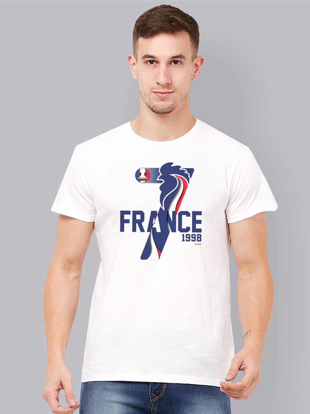 

Free Authority Men White Printed Round Neck T-shirt