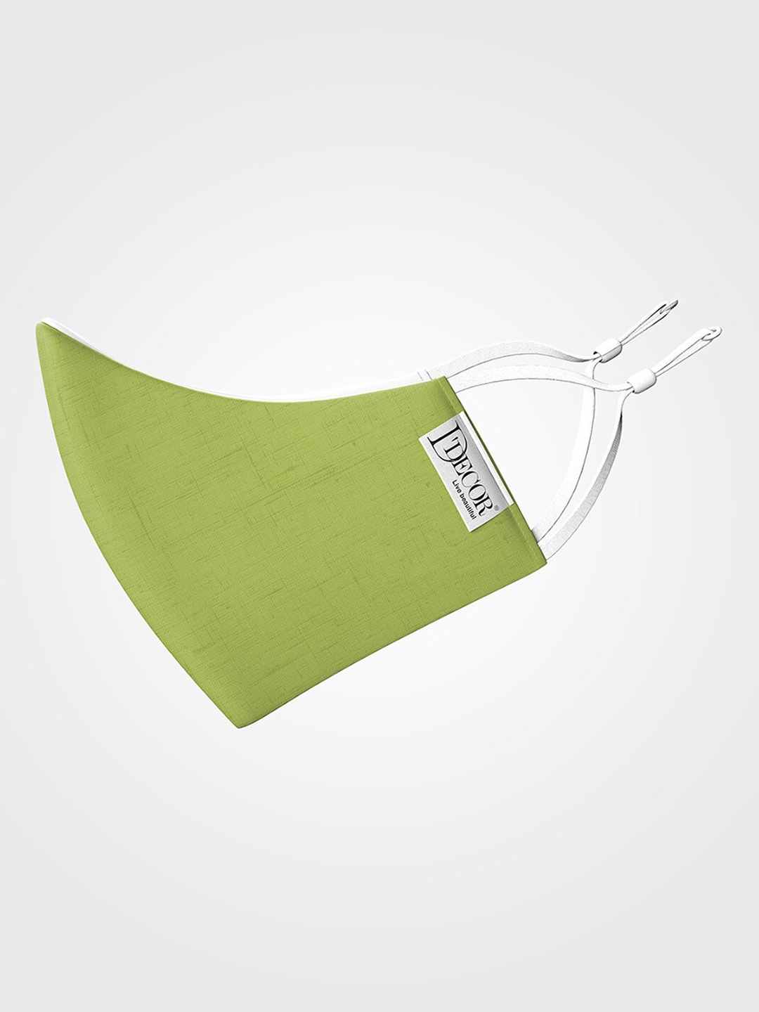 

DDecor Unisex Green Solid 3-Ply Adjustable Reusable Cloth Mask