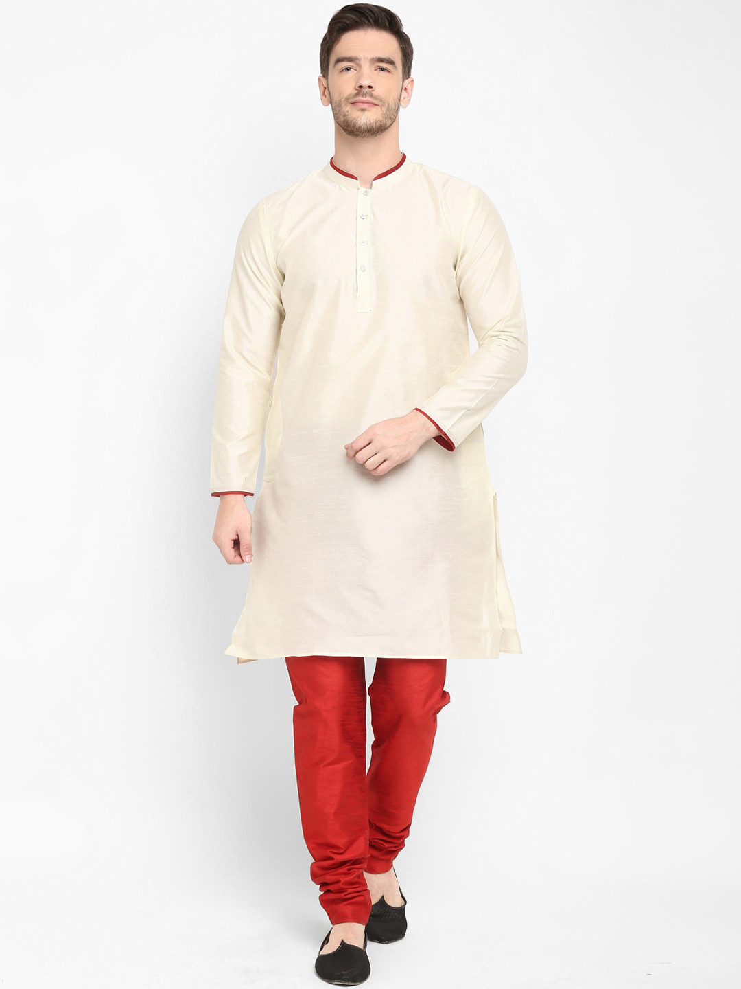 

hangup trend Men Off-White Solid Kurta with Churidar
