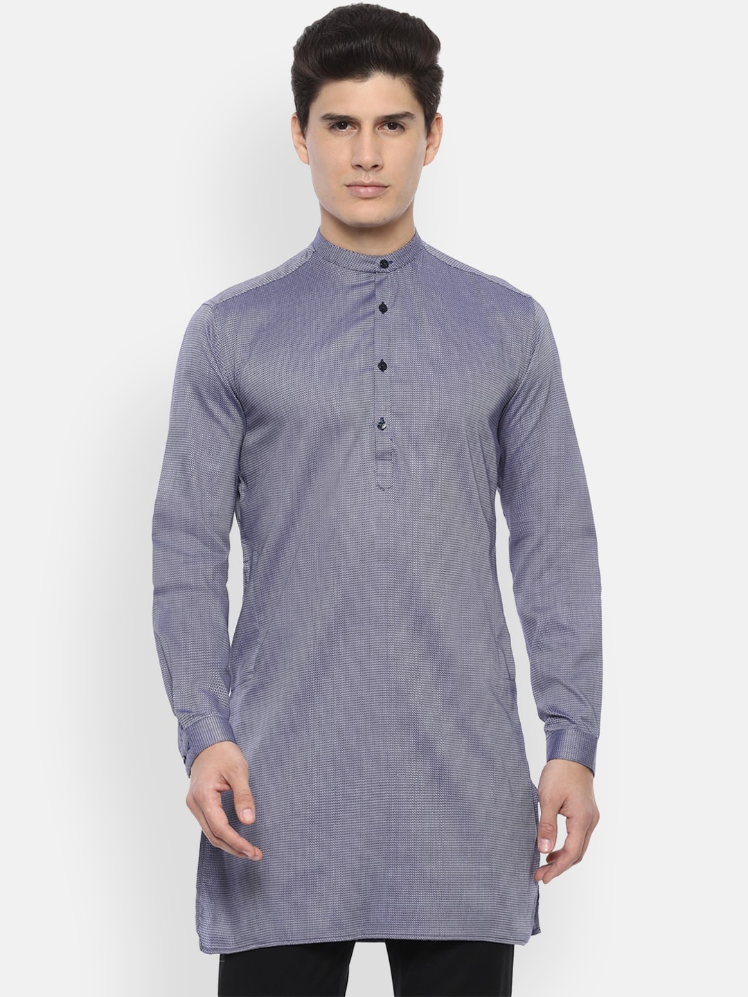 

V Dot Men Blue Regular Fit Printed Casual Shirt