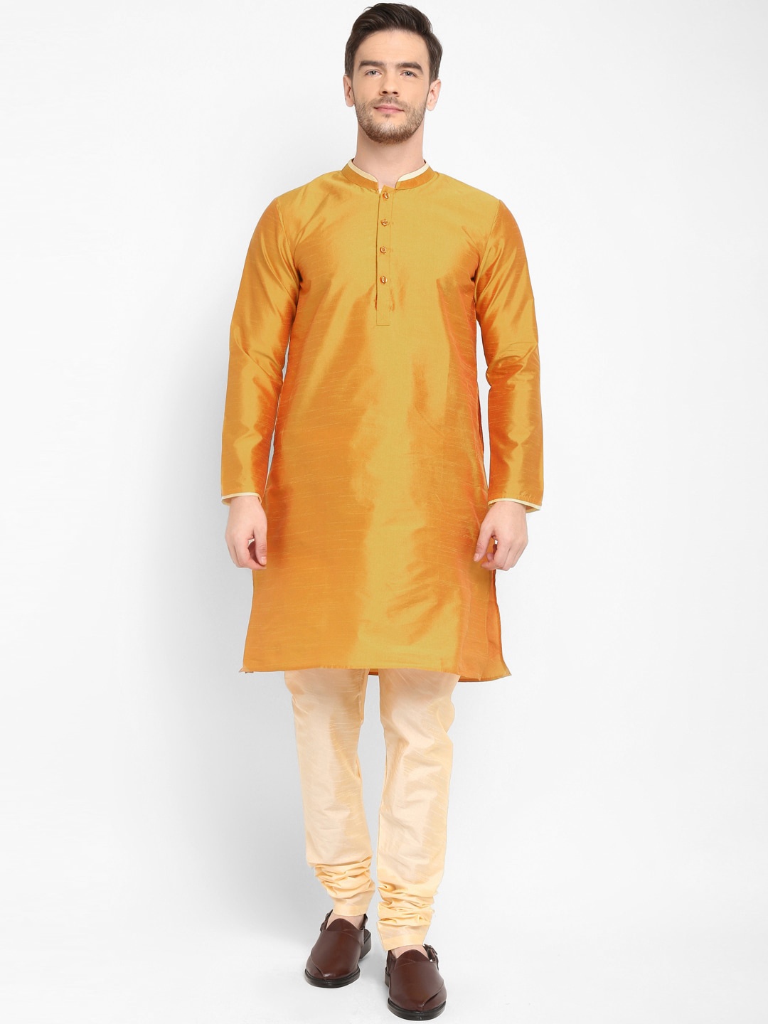 hangup trend Men Gold-Toned Kurta Pajyma Set