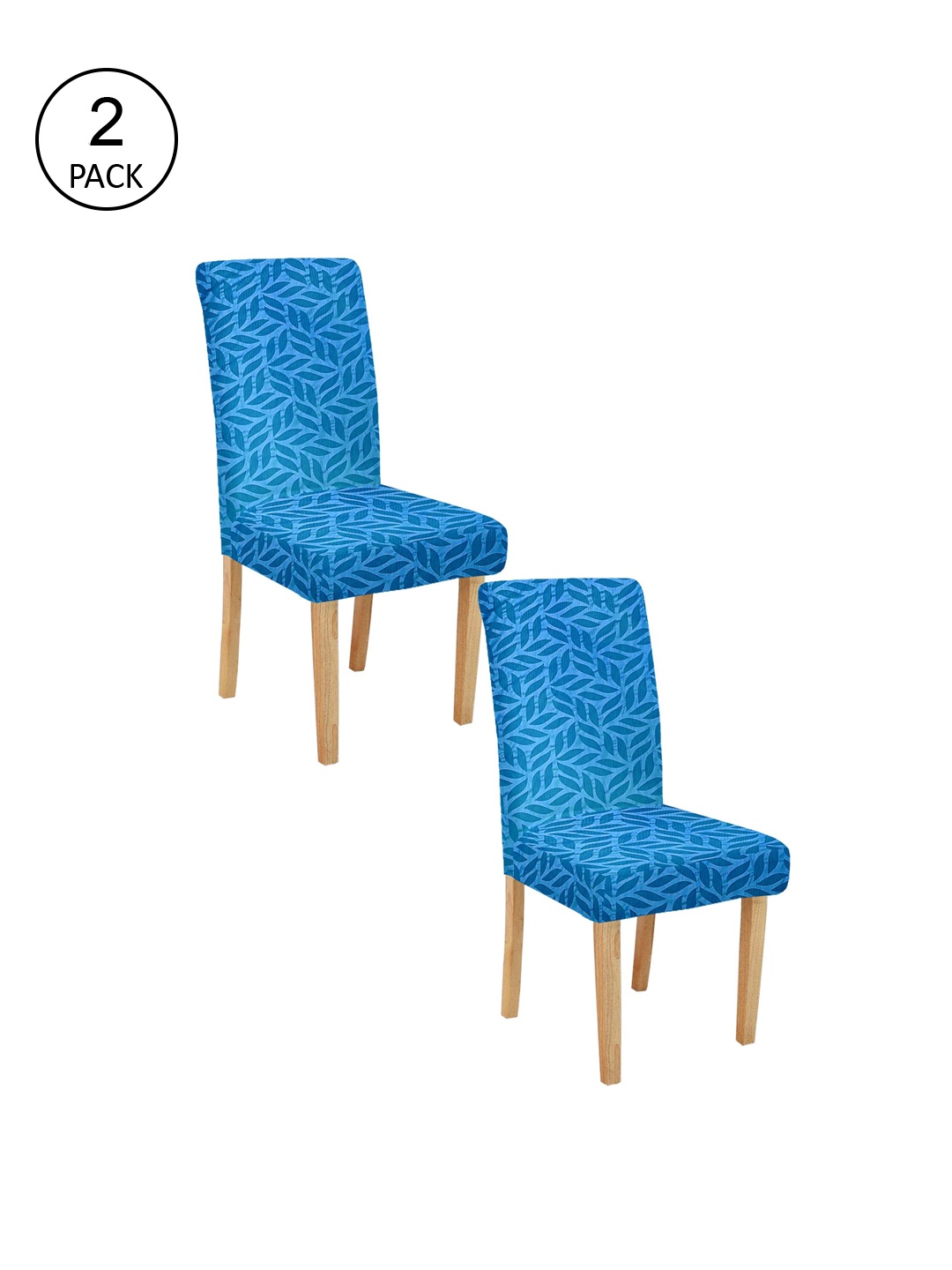 

Cortina Set Of 2 Blue Printed Chair Covers