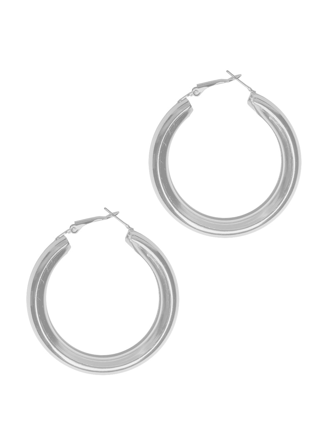 

JOKER & WITCH Silver-Plated Contemporary Hoop Earrings