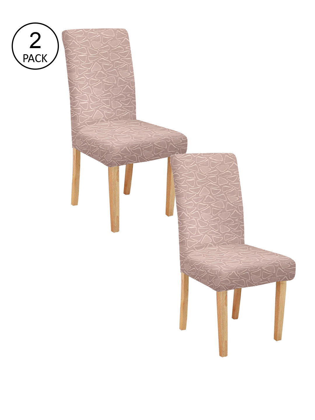 

Cortina Set Of 2 Pink Self-Design Chair Covers