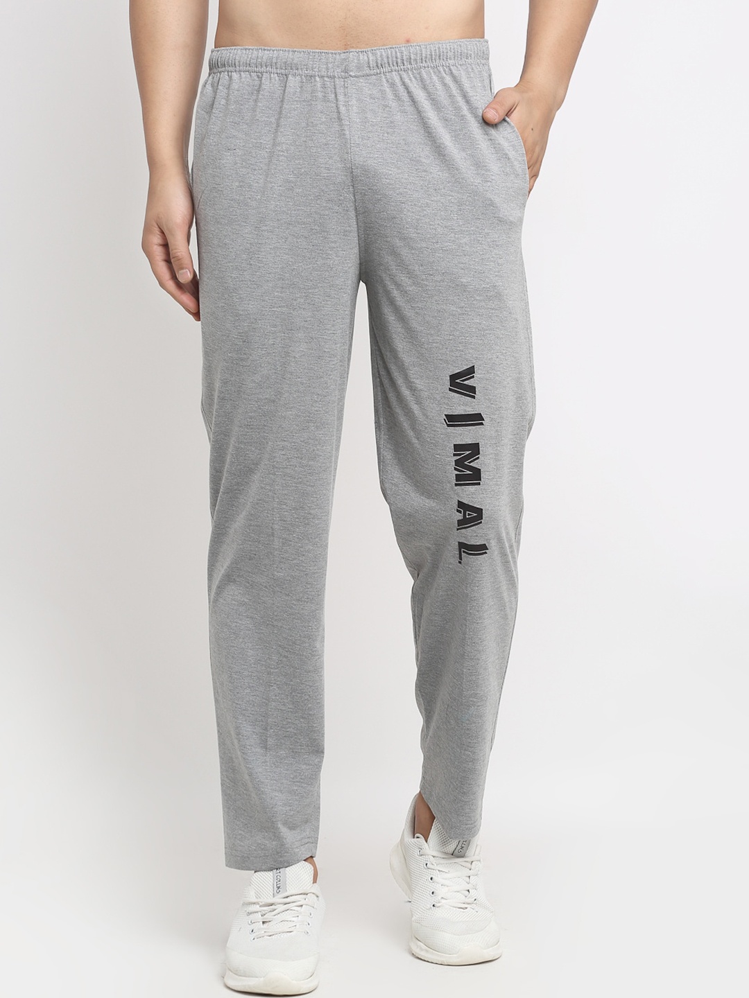 

VIMAL JONNEY Men Grey Solid Straight Fit Track Pants